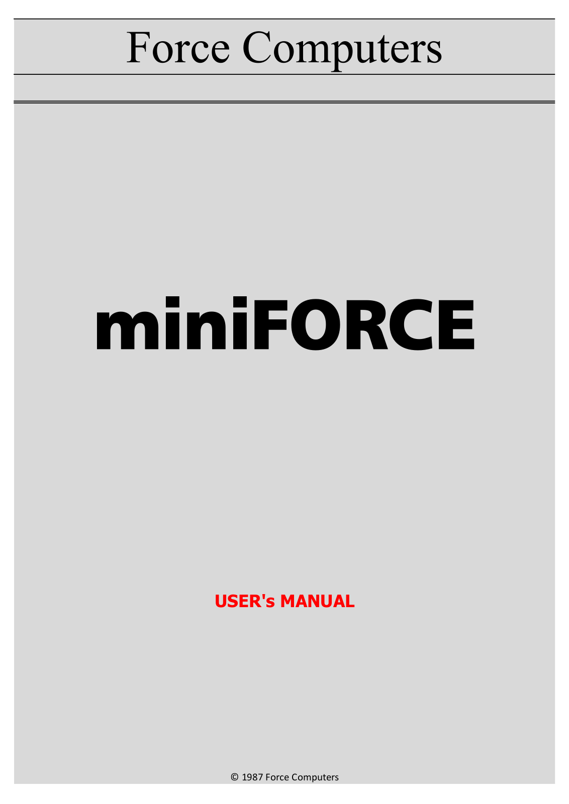 Force Computers miniFORCE 2P/32 User Manual - ManualMachine.com