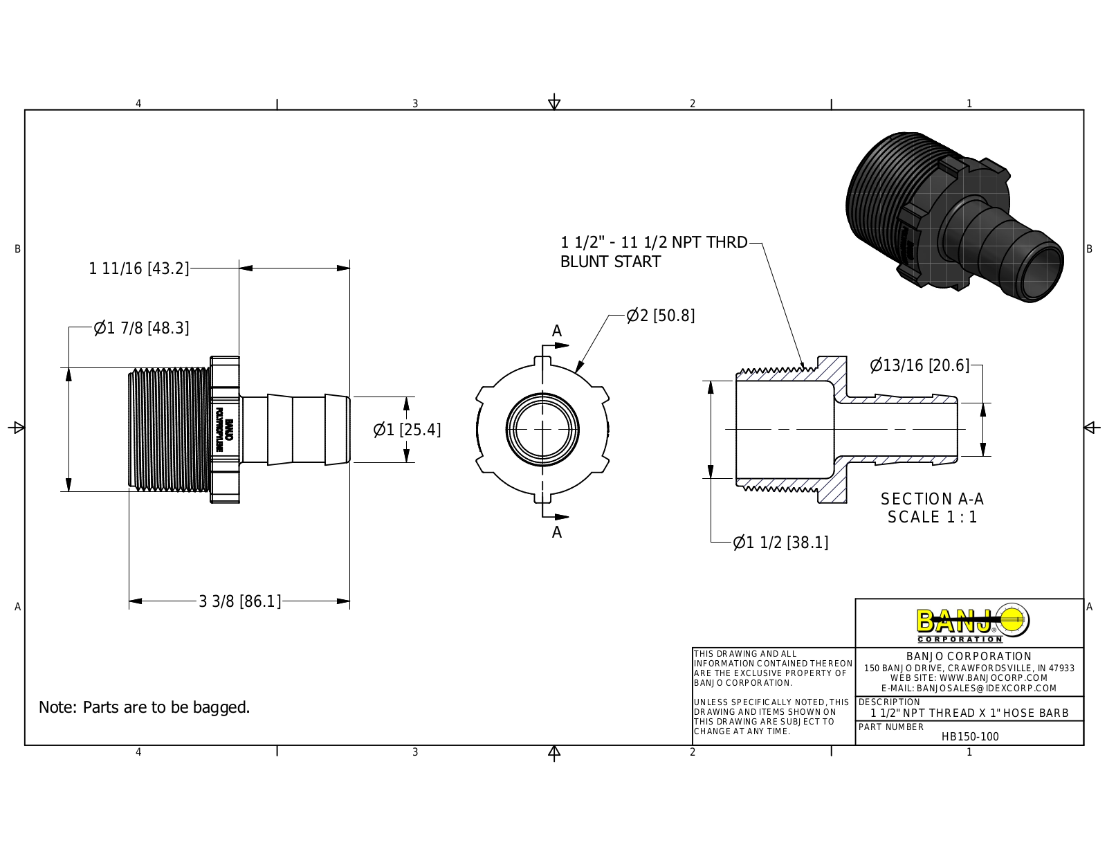 Banjo HB150-100 Drawing - ManualMachine.com