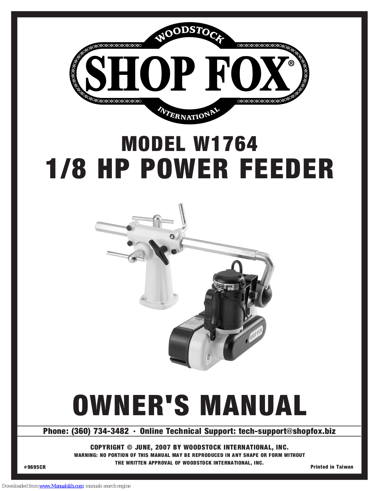 Shop fox W1764,W1764 Owner's Manual