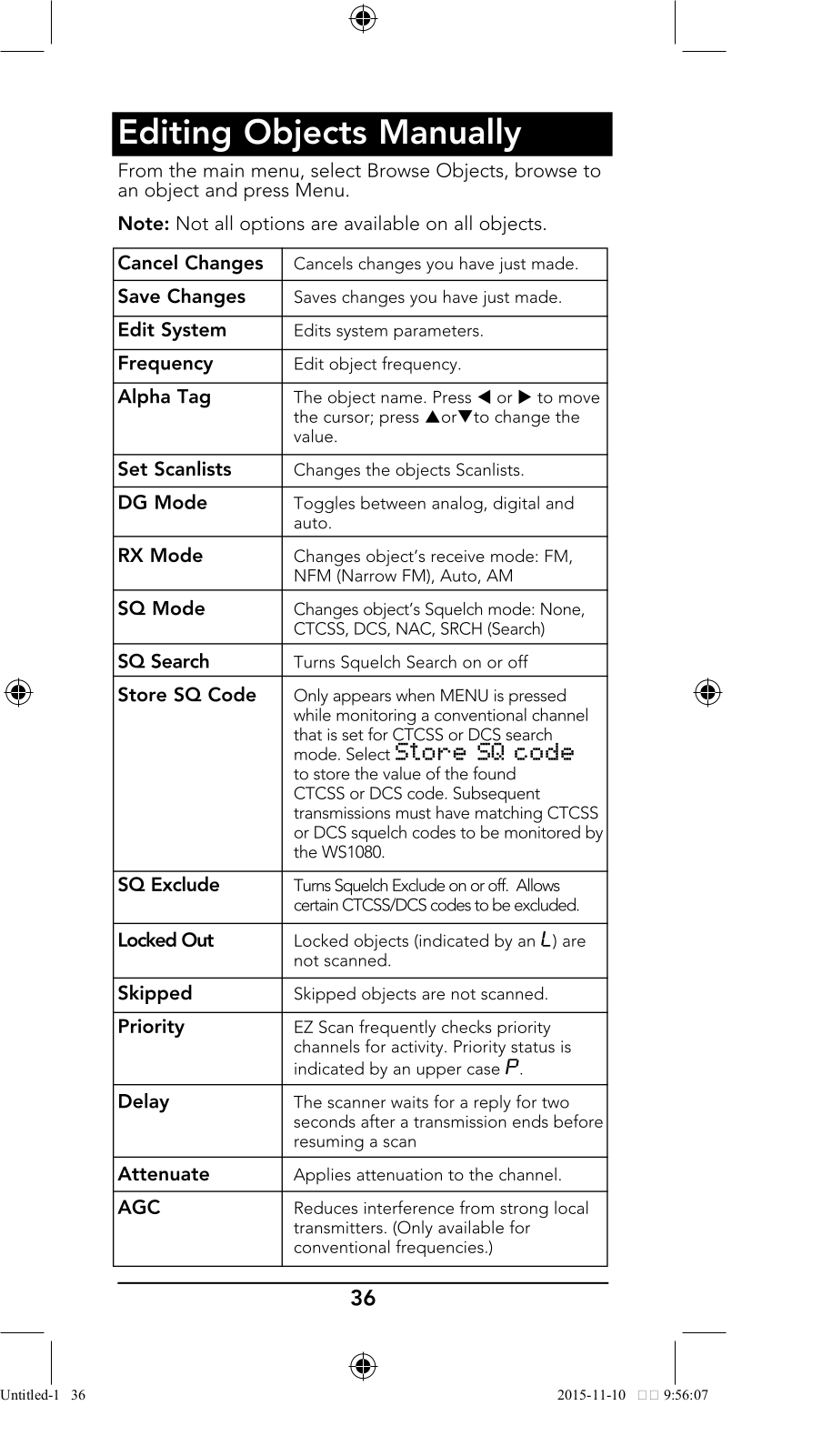 The Whistler Group SC10 User Manual