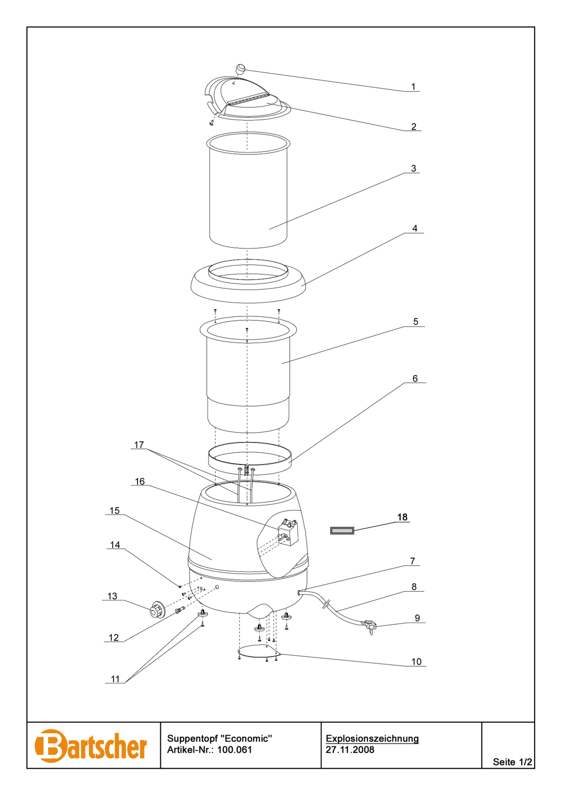 Bartscher 100061 User Manual