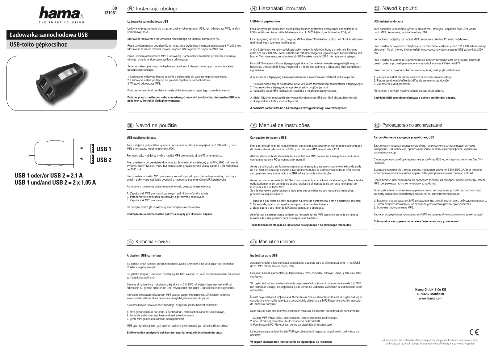 Hama 00121961 User manual