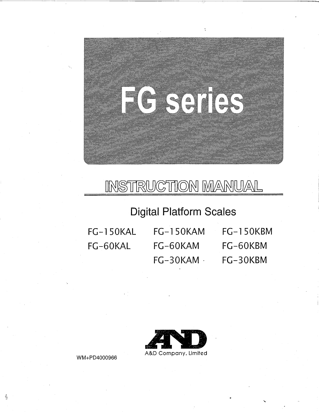 A&D FG-150KBM, FG-30KAM, FG-30KBM, FG-60KAL User Manual