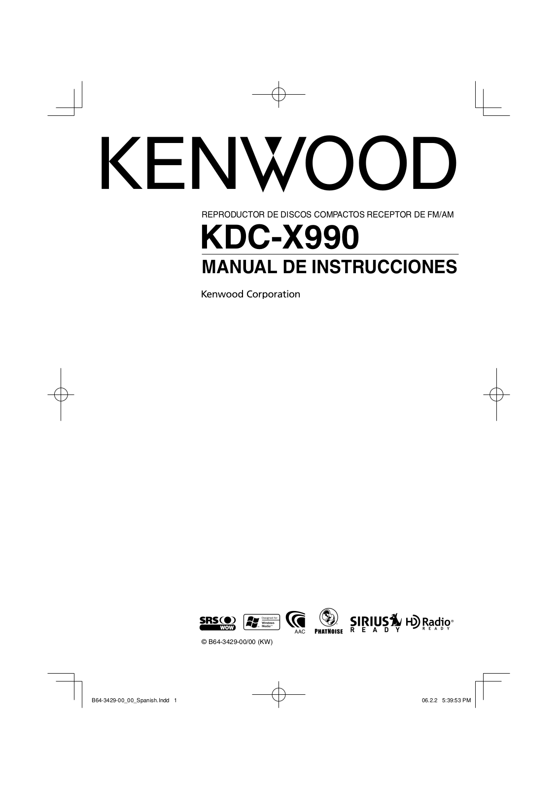 Kenwood KDC-X990 User Manual