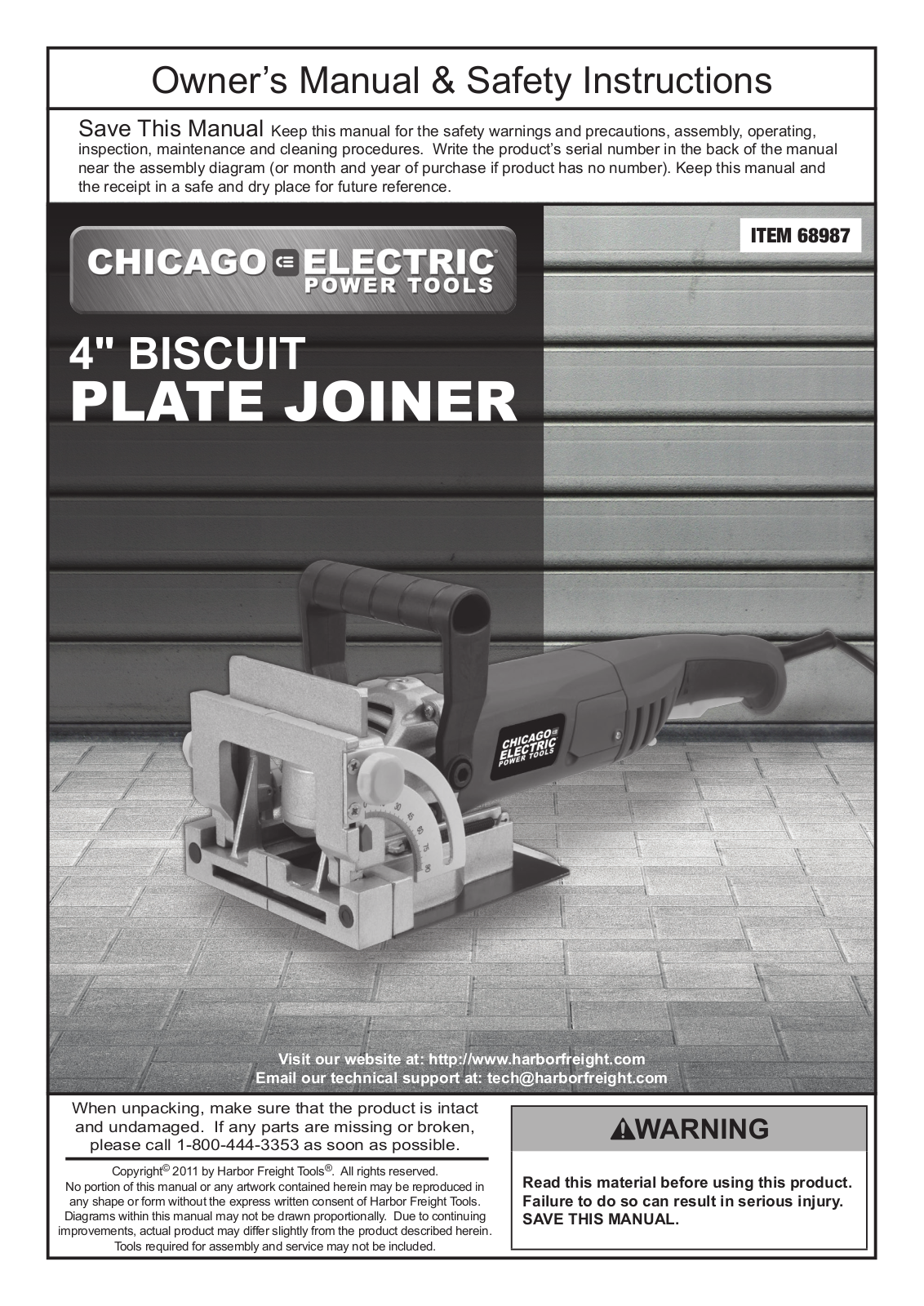 Chicago Electric 68987 User Manual