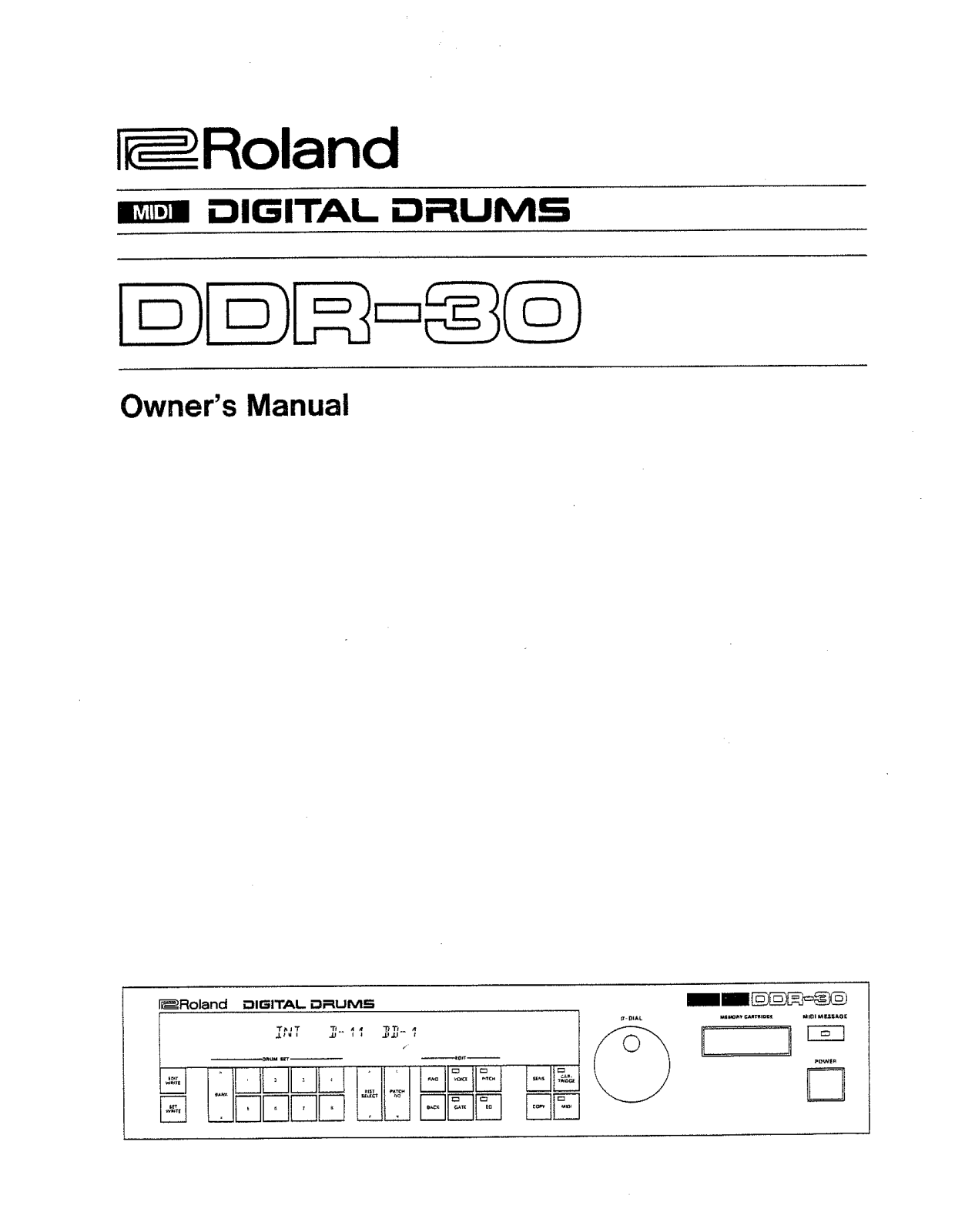 Roland DDR-30 User Manual