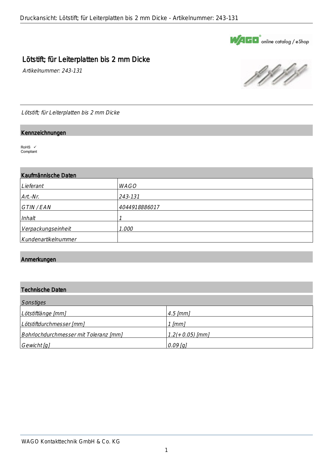 WAGO 243-131 Datasheet - ManualMachine.com