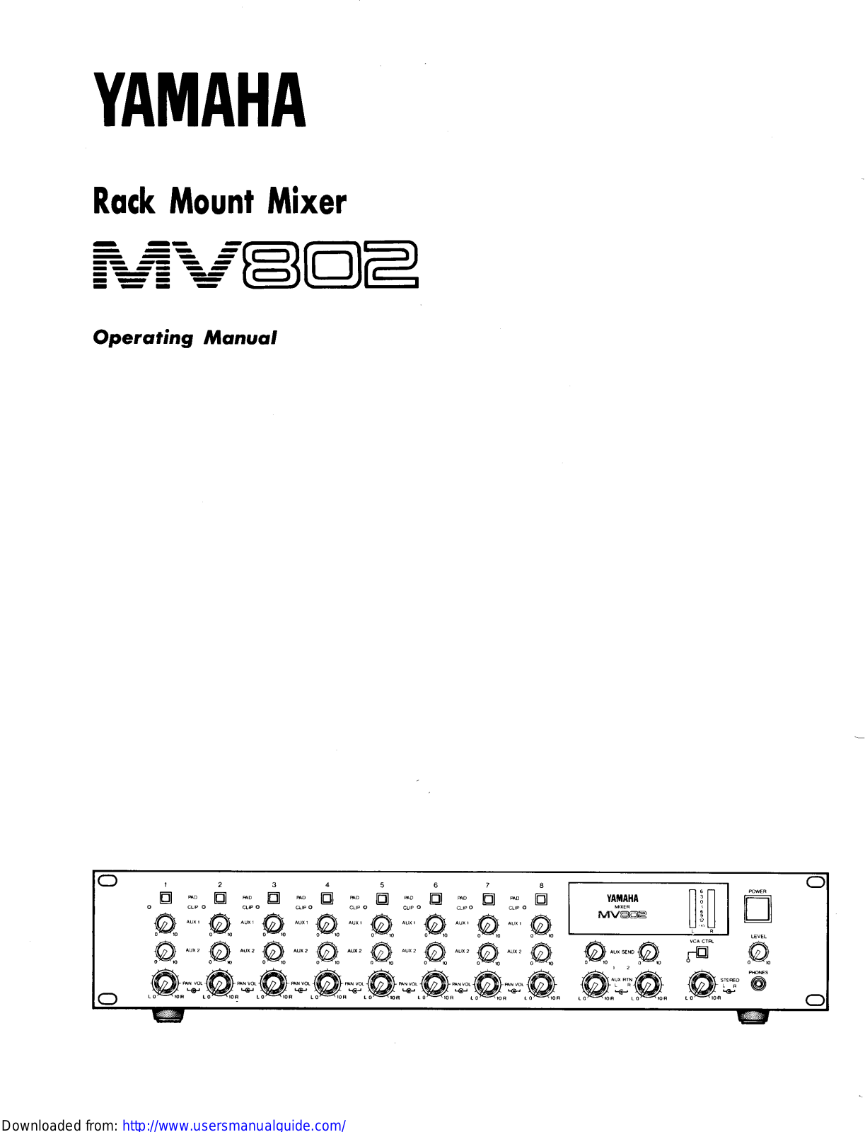 Yamaha Audio MV802 User Manual