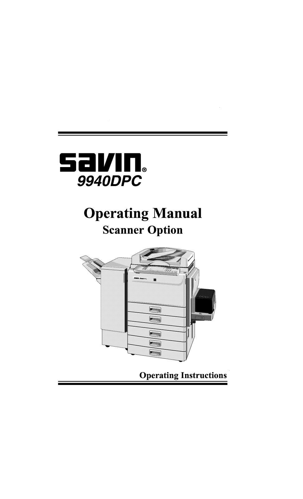 Savin 9940DPC Operating Instruction