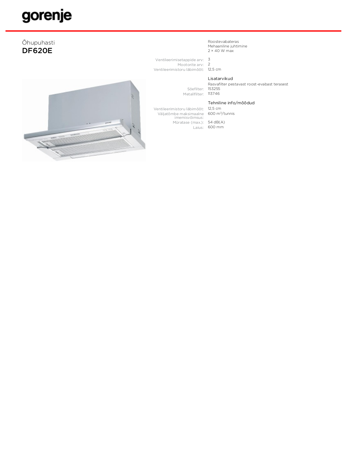 Gorenje DF620E BROCHURE