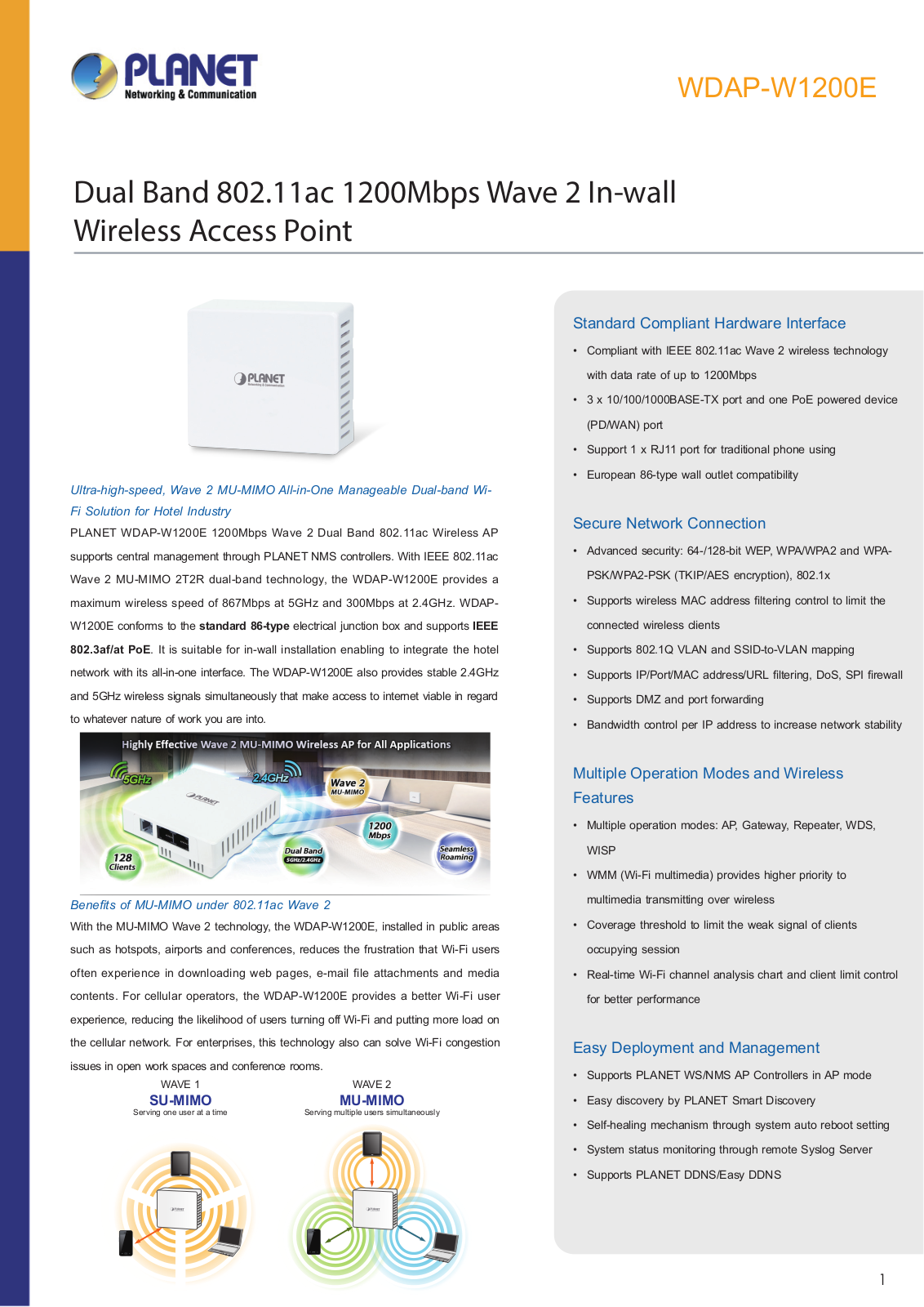 Planet WDAP-W1200E Instructions