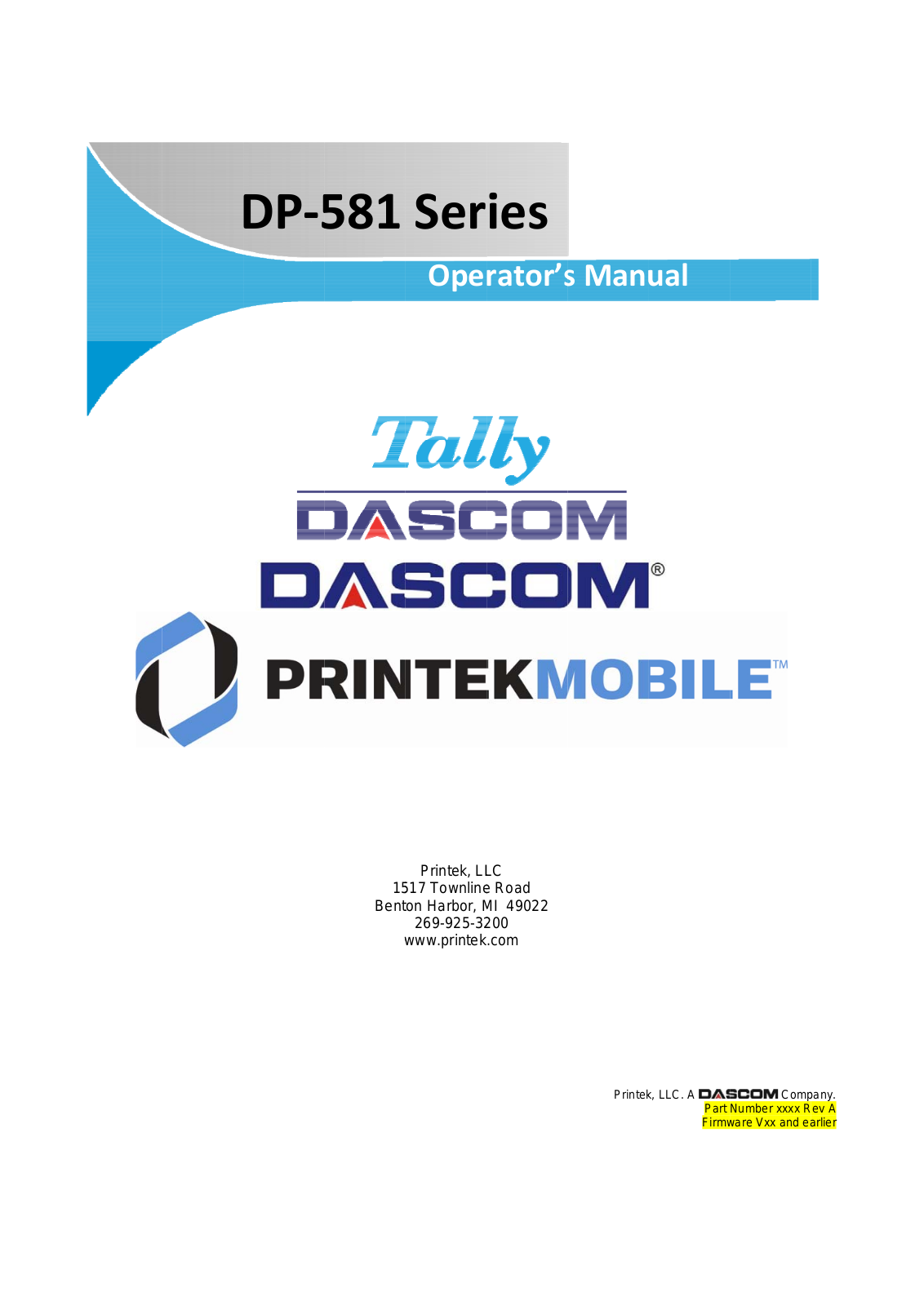 Jiangmen Dascom Computer Peripherals DP581A User Manual