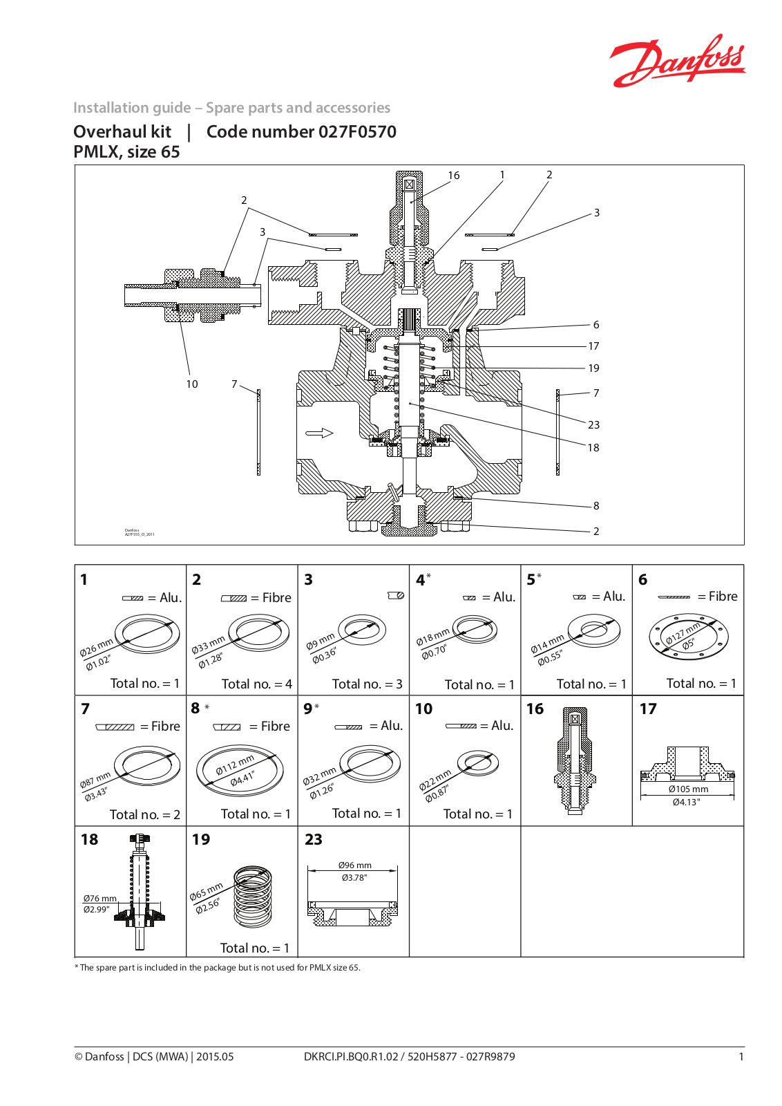 Danfoss PMLX 65 Installation guide