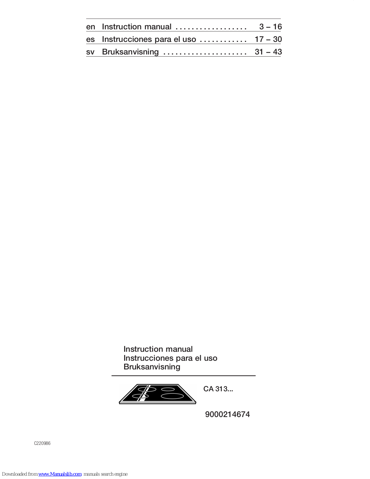 CONSTRUCTA CA313 Series Instrction Manual