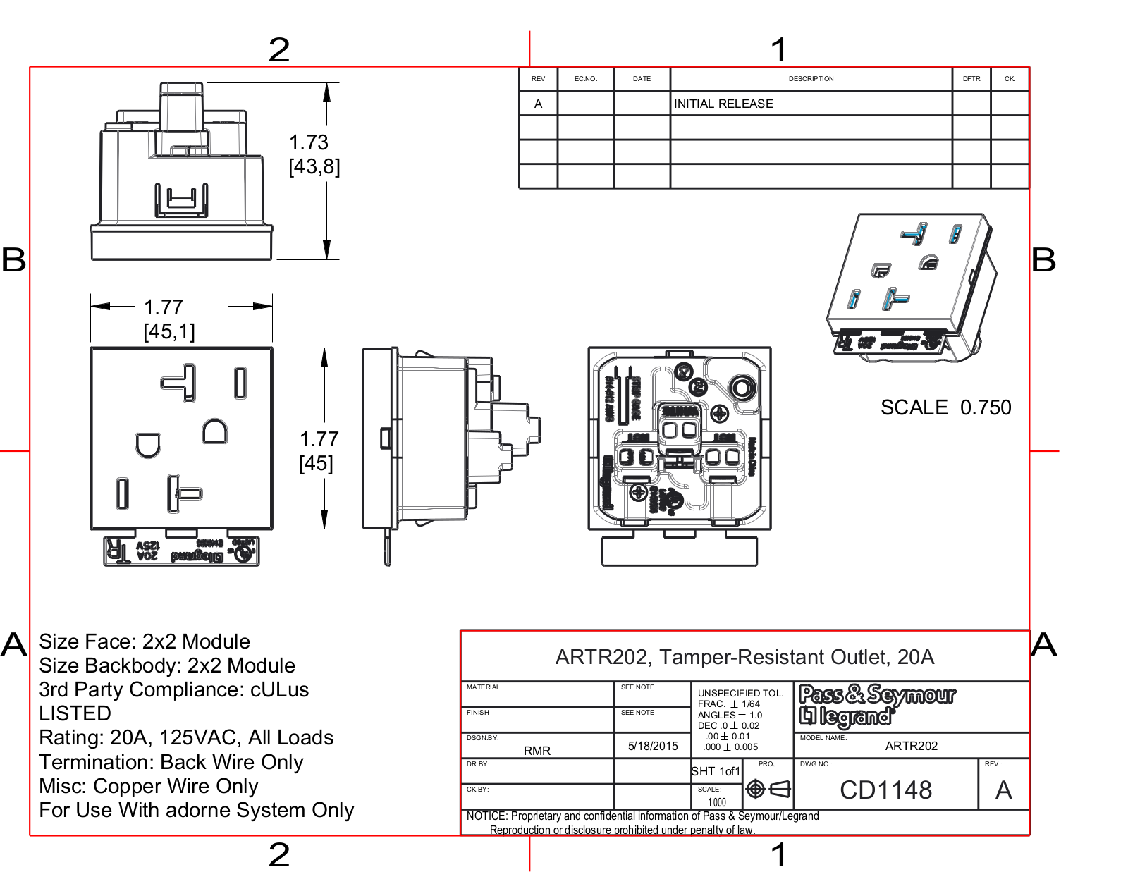 Legrand LEE2025 Dimensions - ManualMachine.com