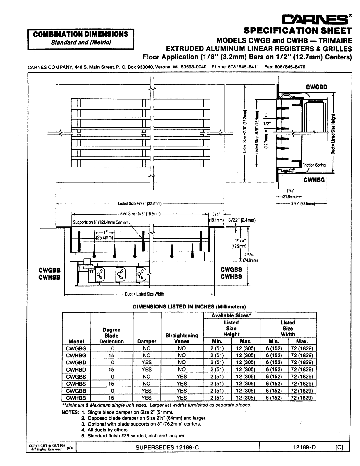 Carnes CWGBB User Manual - ManualMachine.com