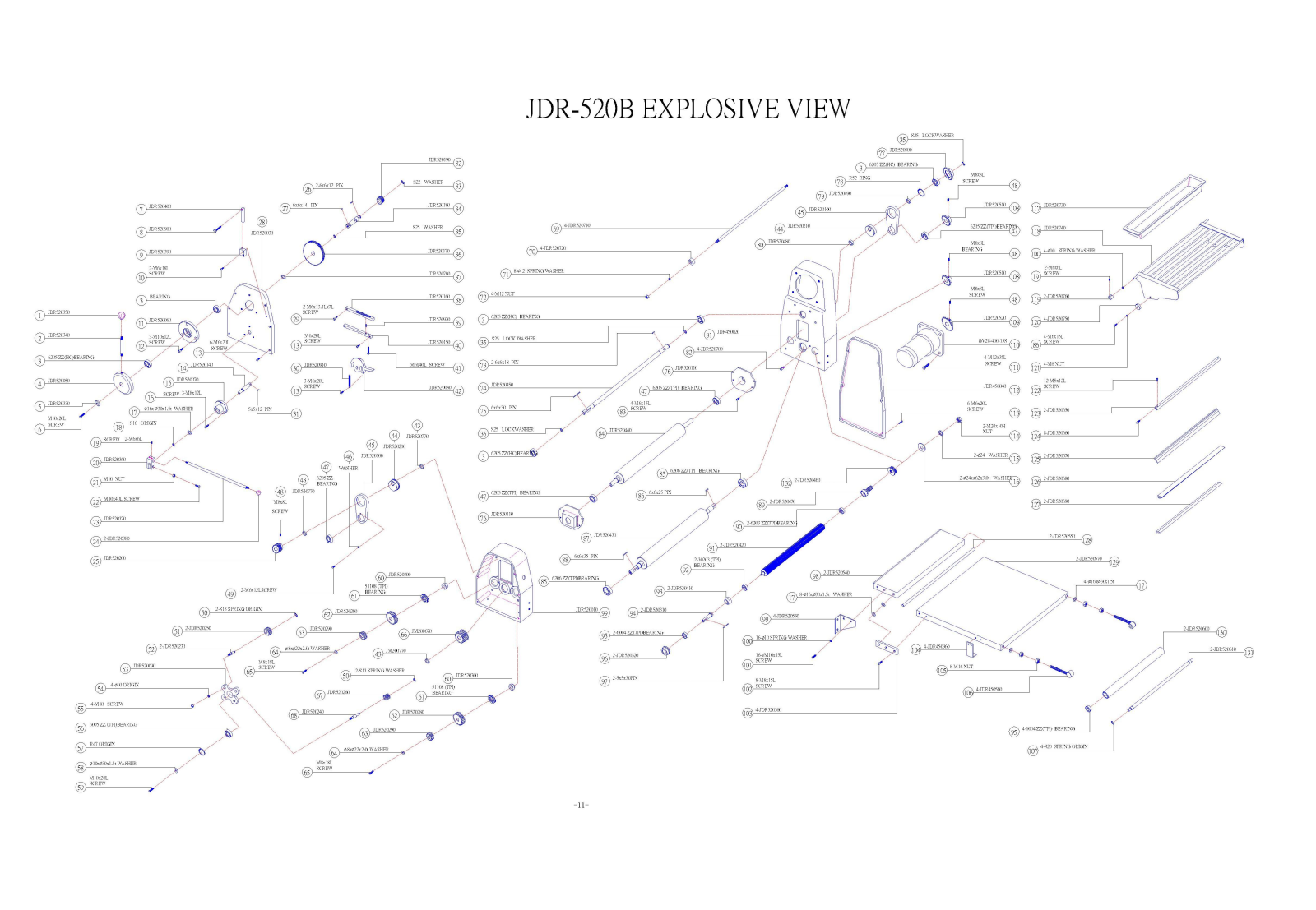 Omcan Food Machinery JDR520B Parts List