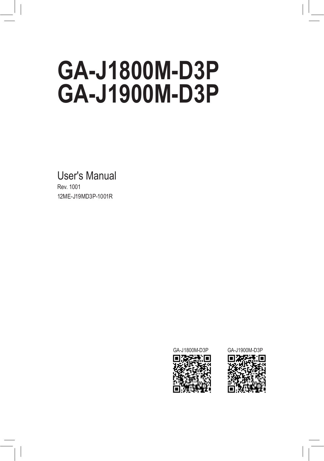 Renkforce GA-J1800M-D3P, GA-J1900M-D3P Operating Instructions