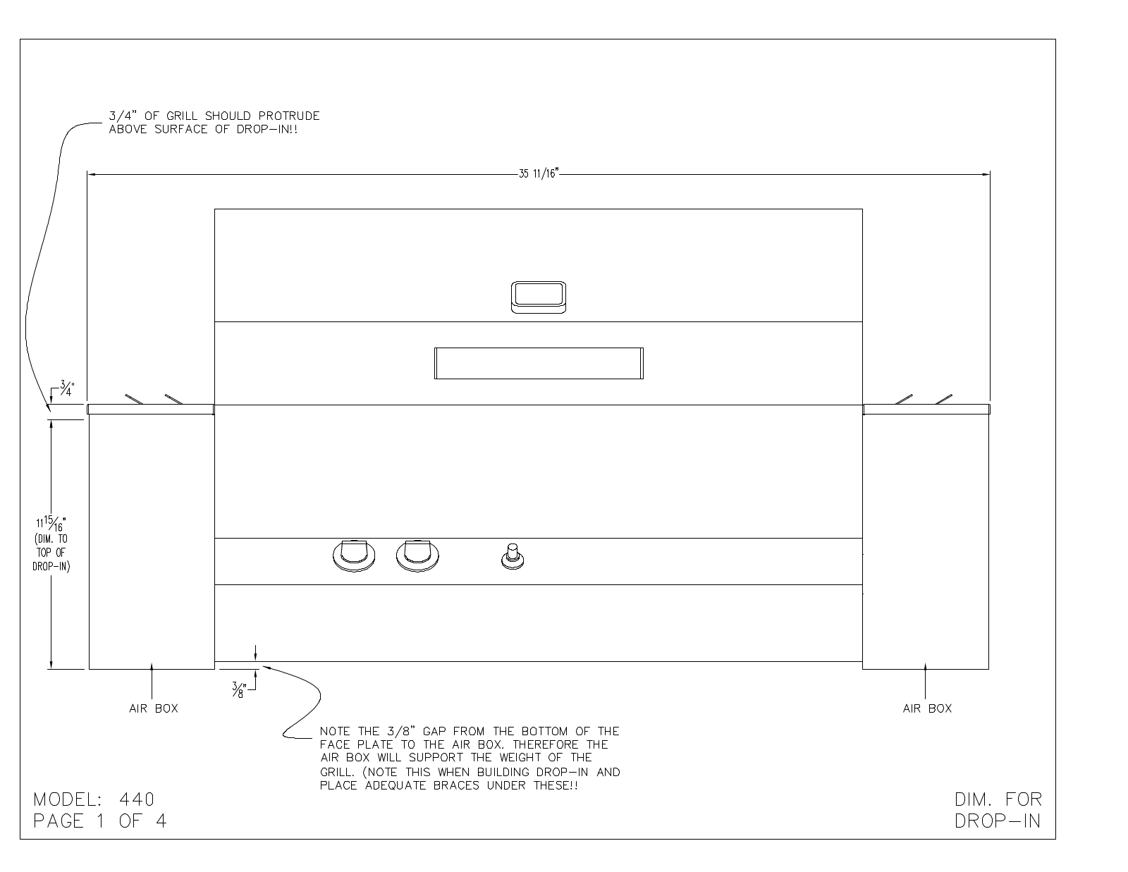 Vidalia 440 Specification Data