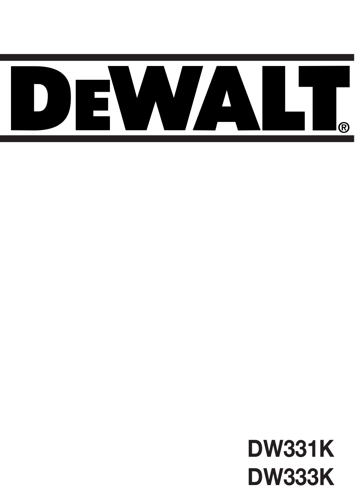 DEWALT DW331K User Manual