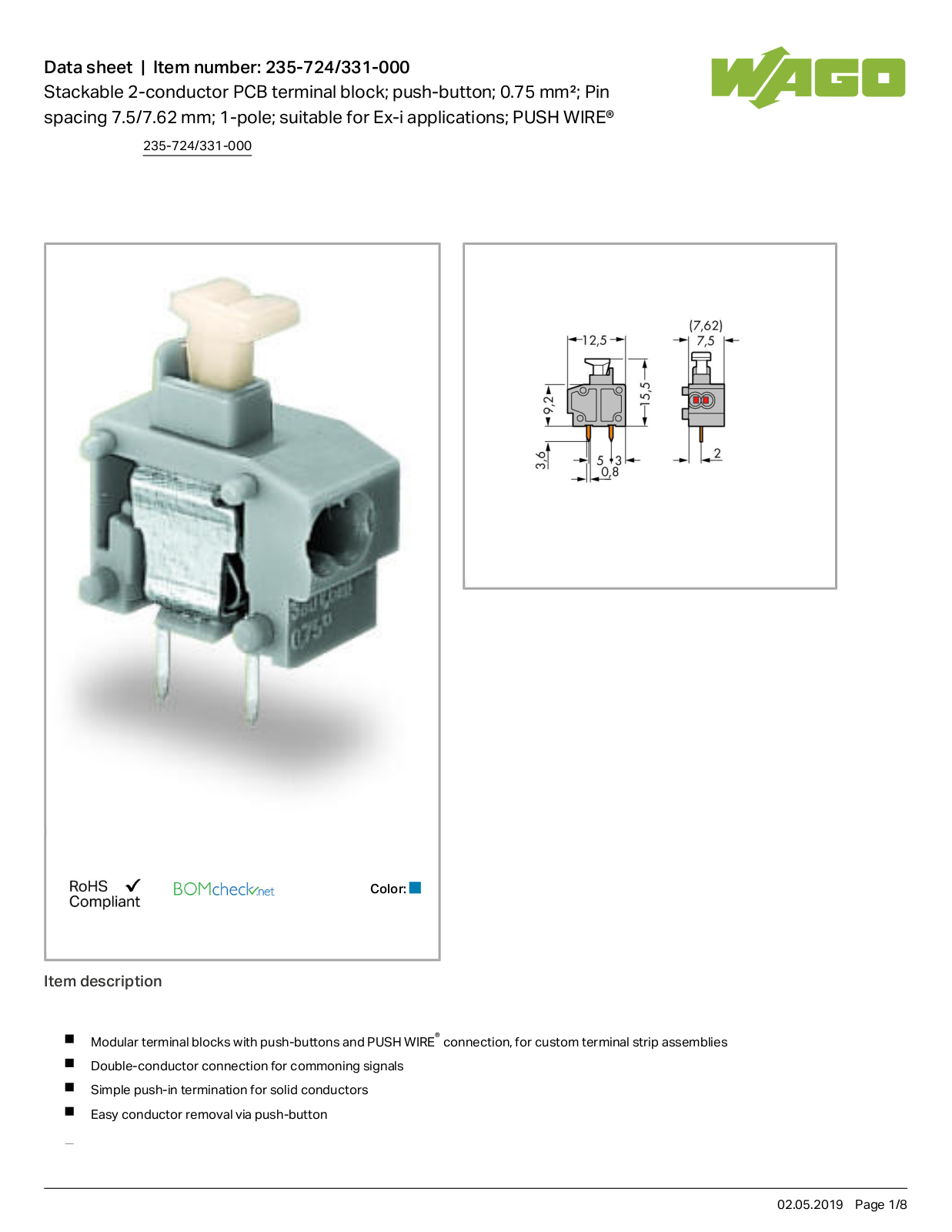 Wago 235-724/331-000 Data Sheet