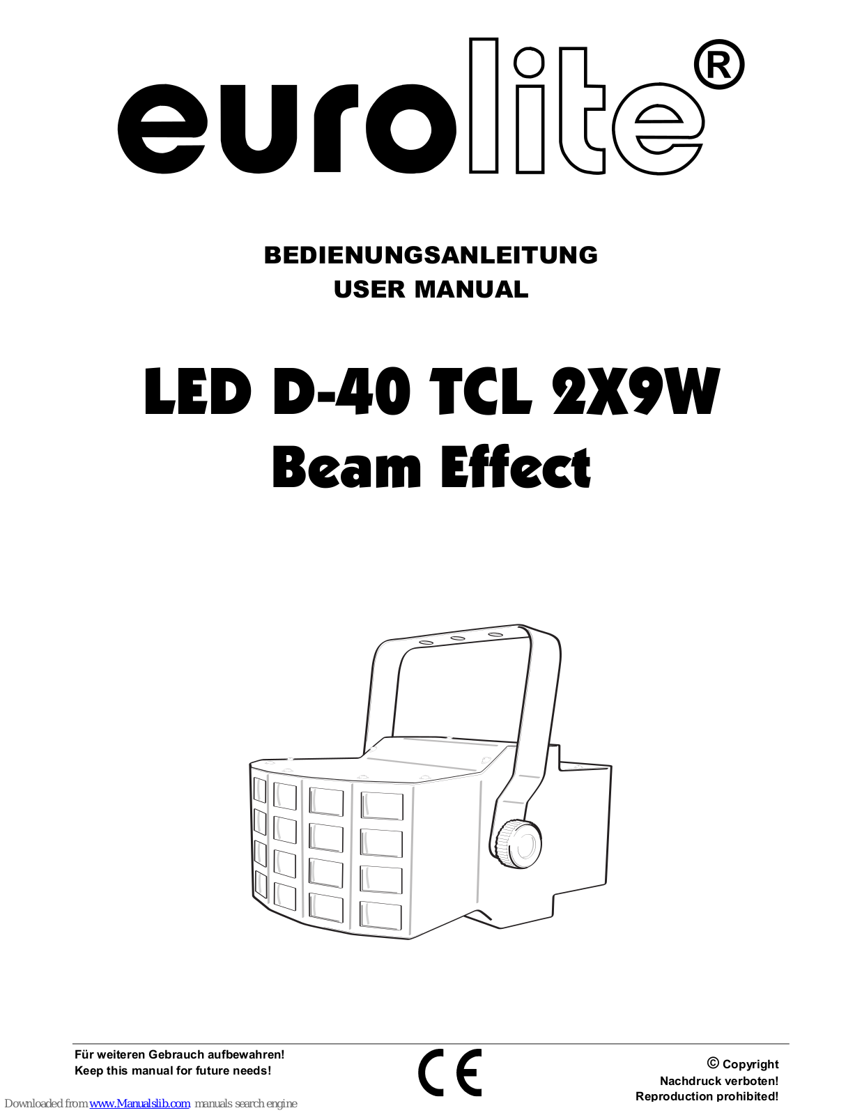 EuroLite LED D-40 TCL 2X9W, SMD 48, LED WF-40 User Manual