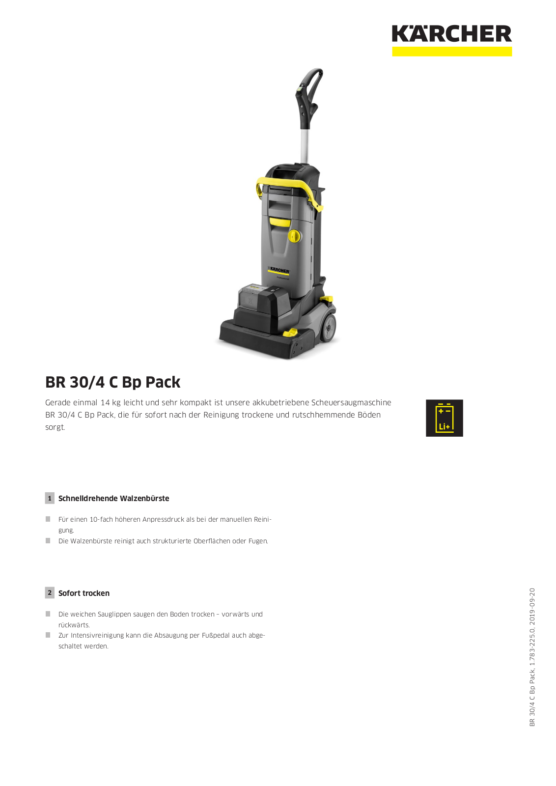 Kärcher BR30-4C Bp Pack User Manual