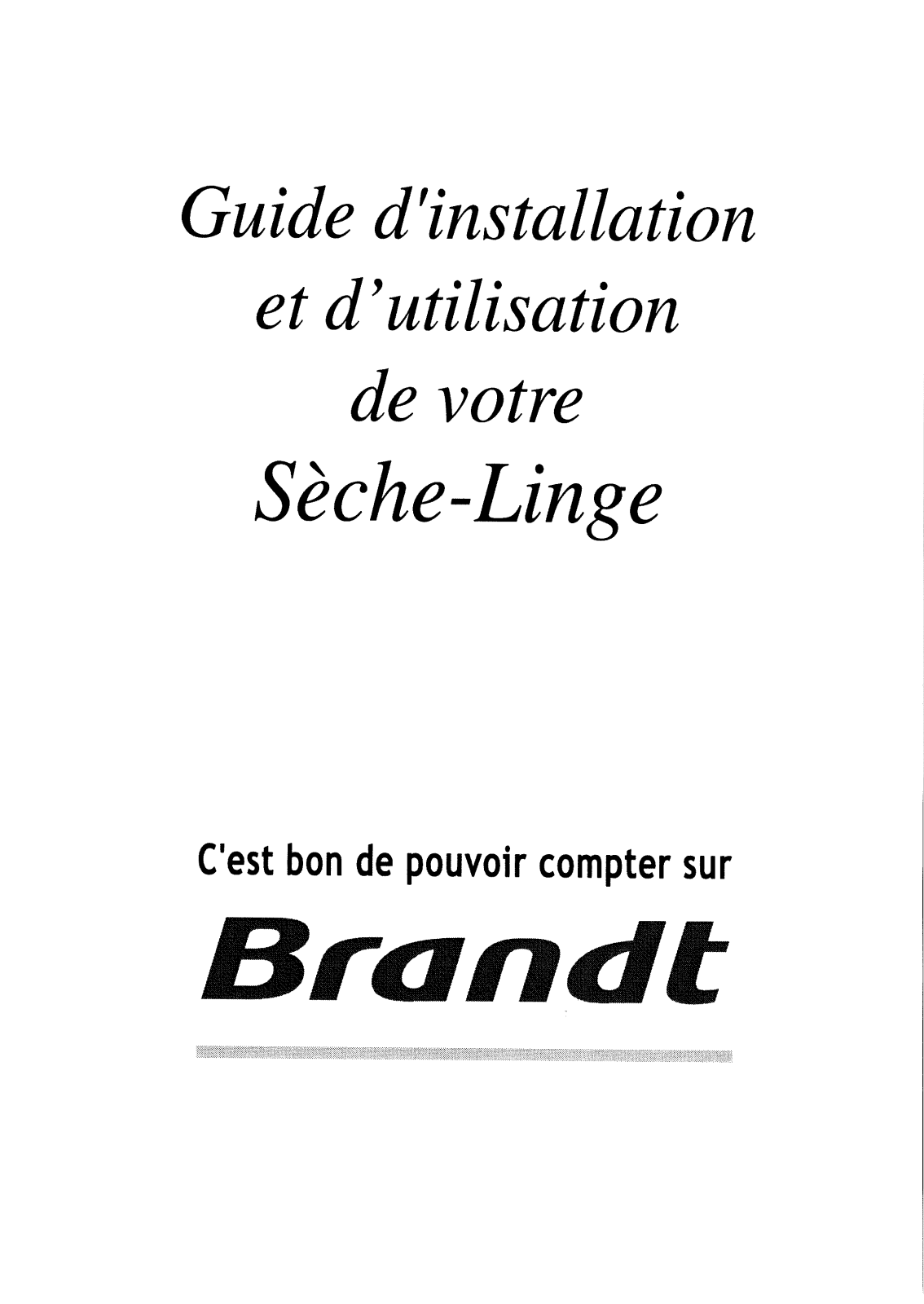 BRANDT ETE503F User Manual