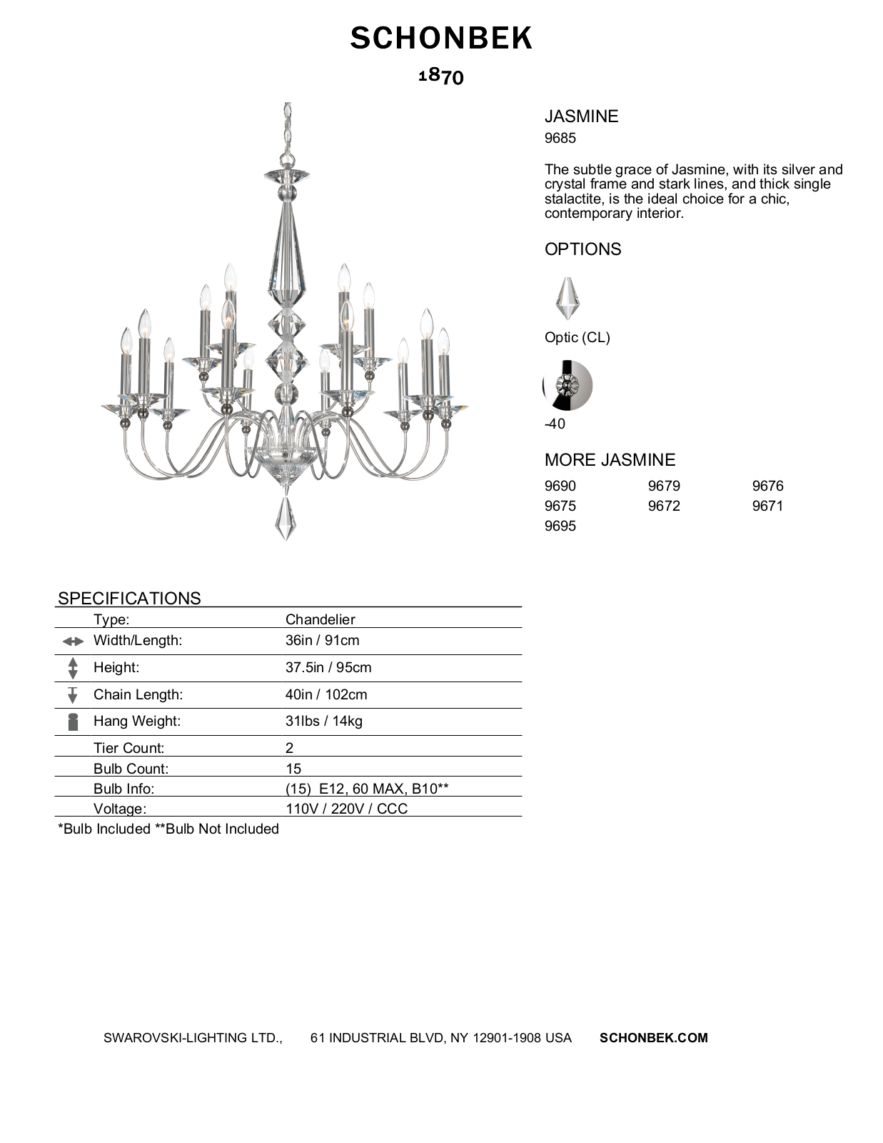 Schonbek SOC1574 Specifications - ManualMachine.com
