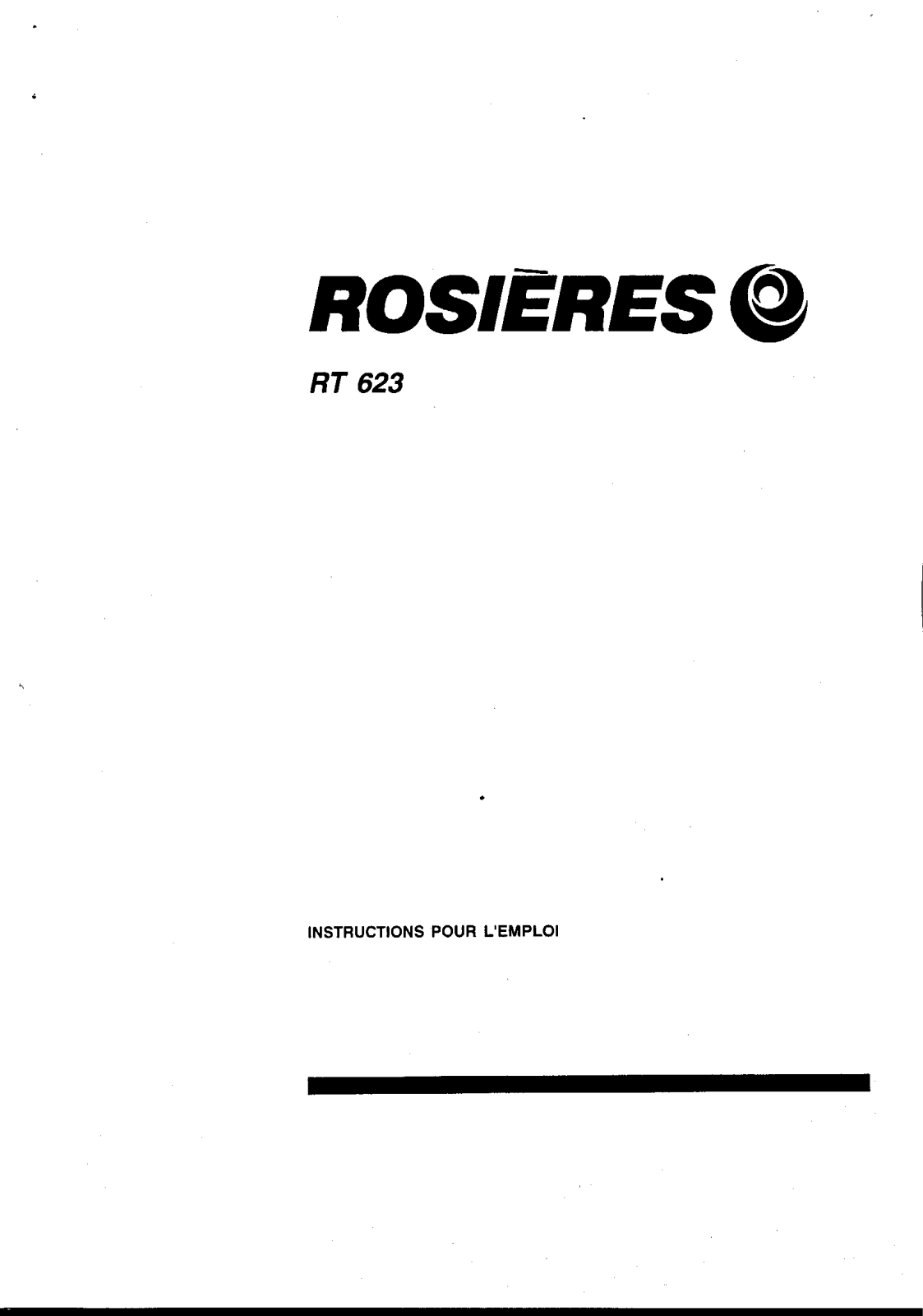 Rosières RT623RB User Manual