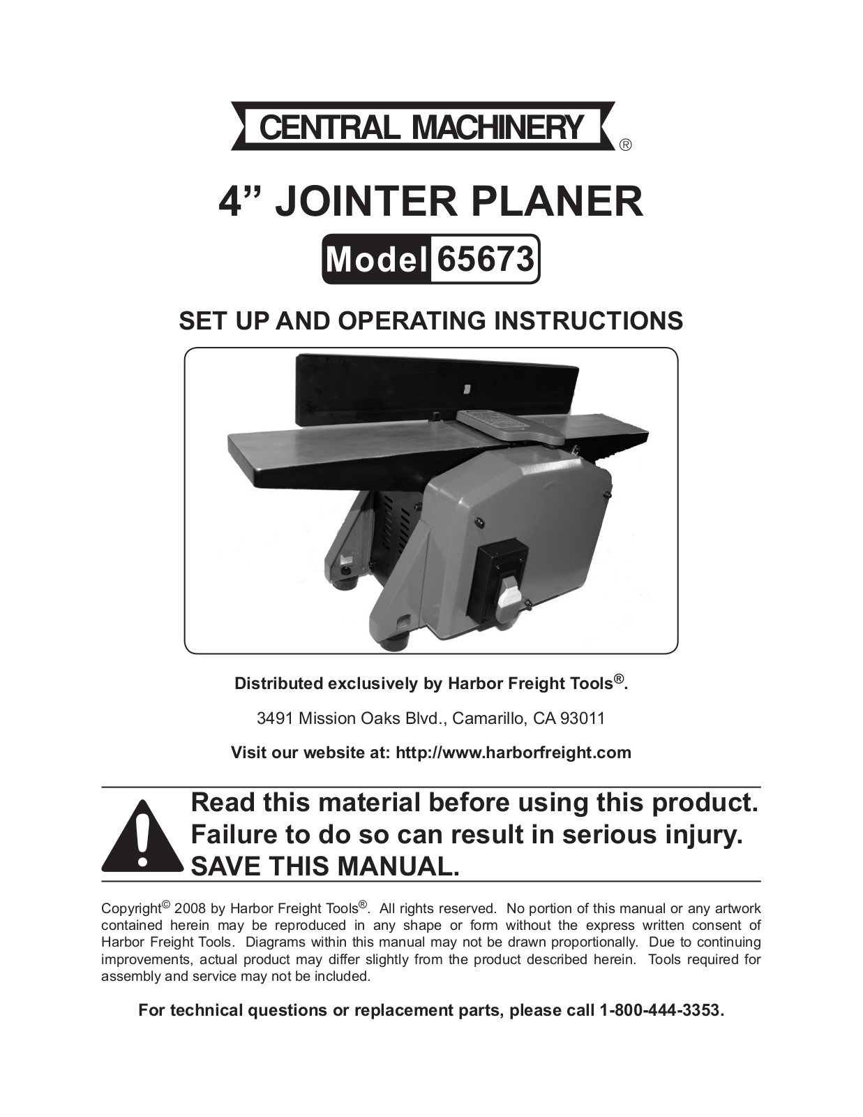 Harbor Freight Tools 65673 User Manual