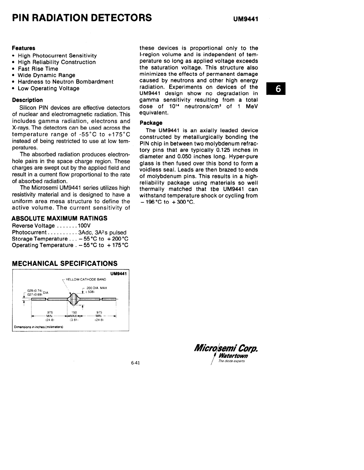 Microsemi UM9441 Datasheet