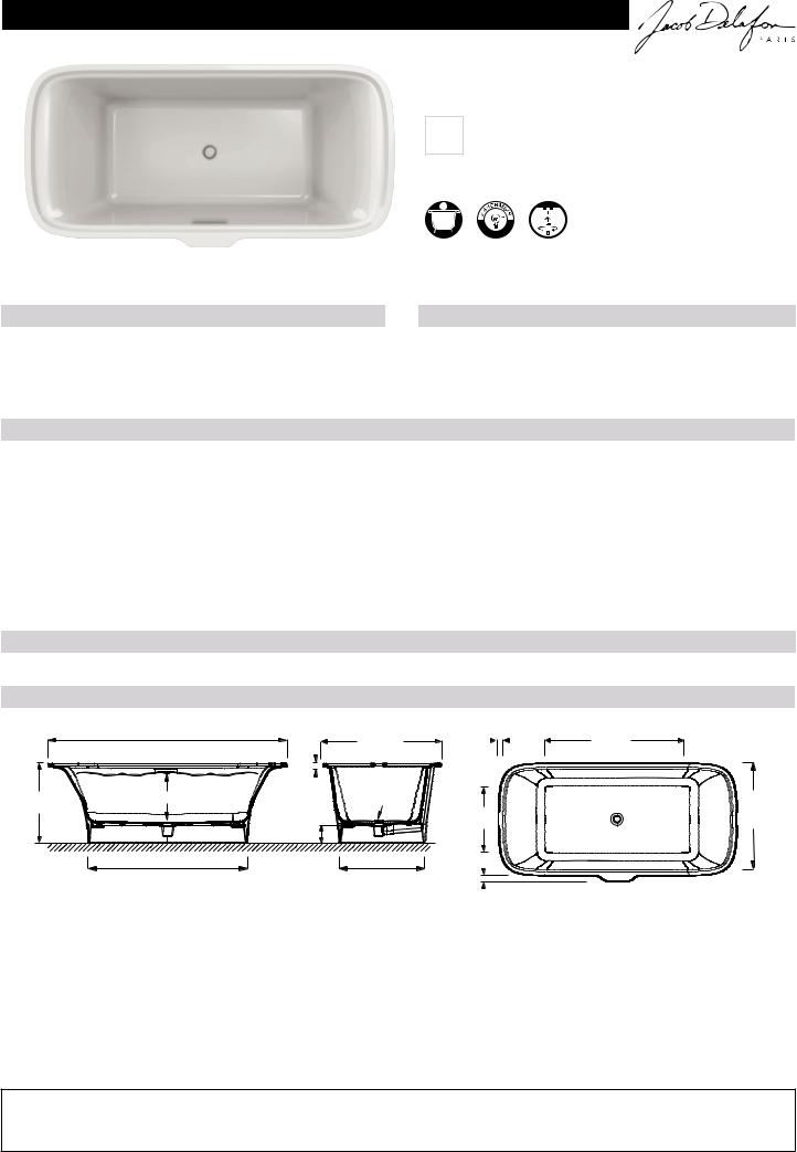 Jacob Delafon ELITE E6D034-00 Dimensions