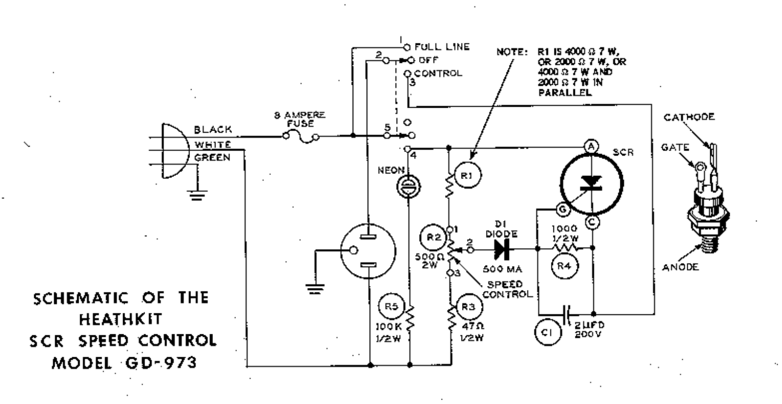 Heath Company GD-973, GD-973-SCR Schematic