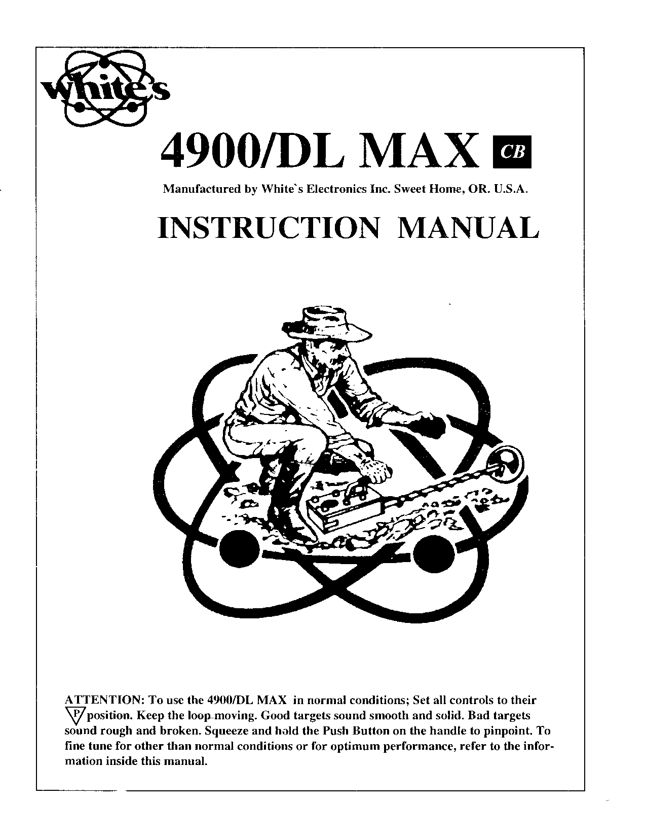 Whites Electronics CM 4900 DL MAX User Manual