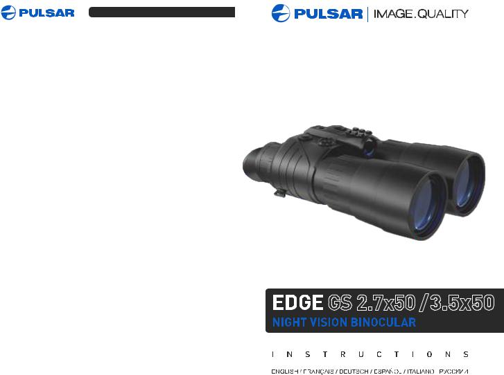 Pulsar Edge GS 3.5x50 NV, Edge GS 2.7x50 NV User Manual