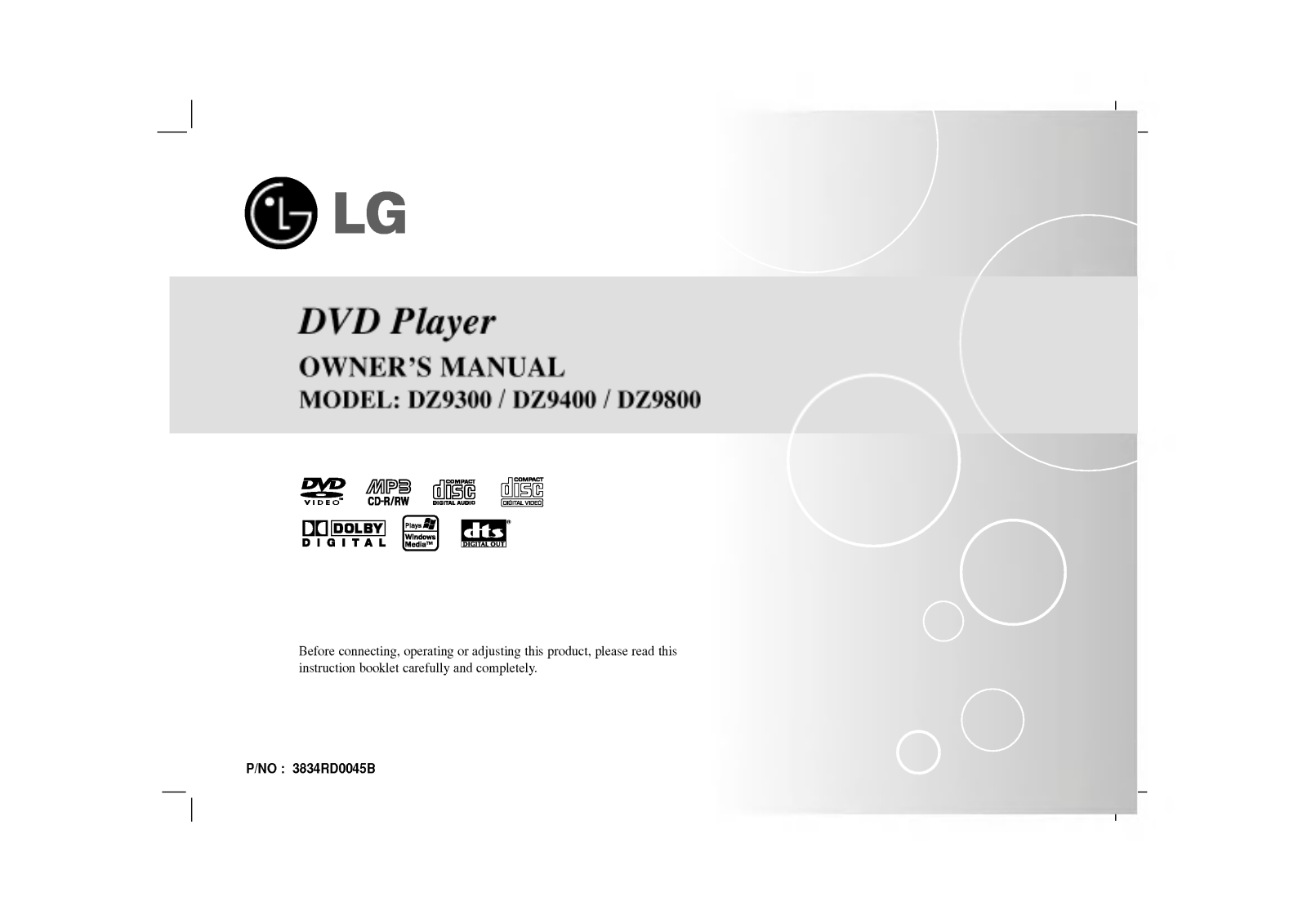 LG DZ9800CE4D User Manual