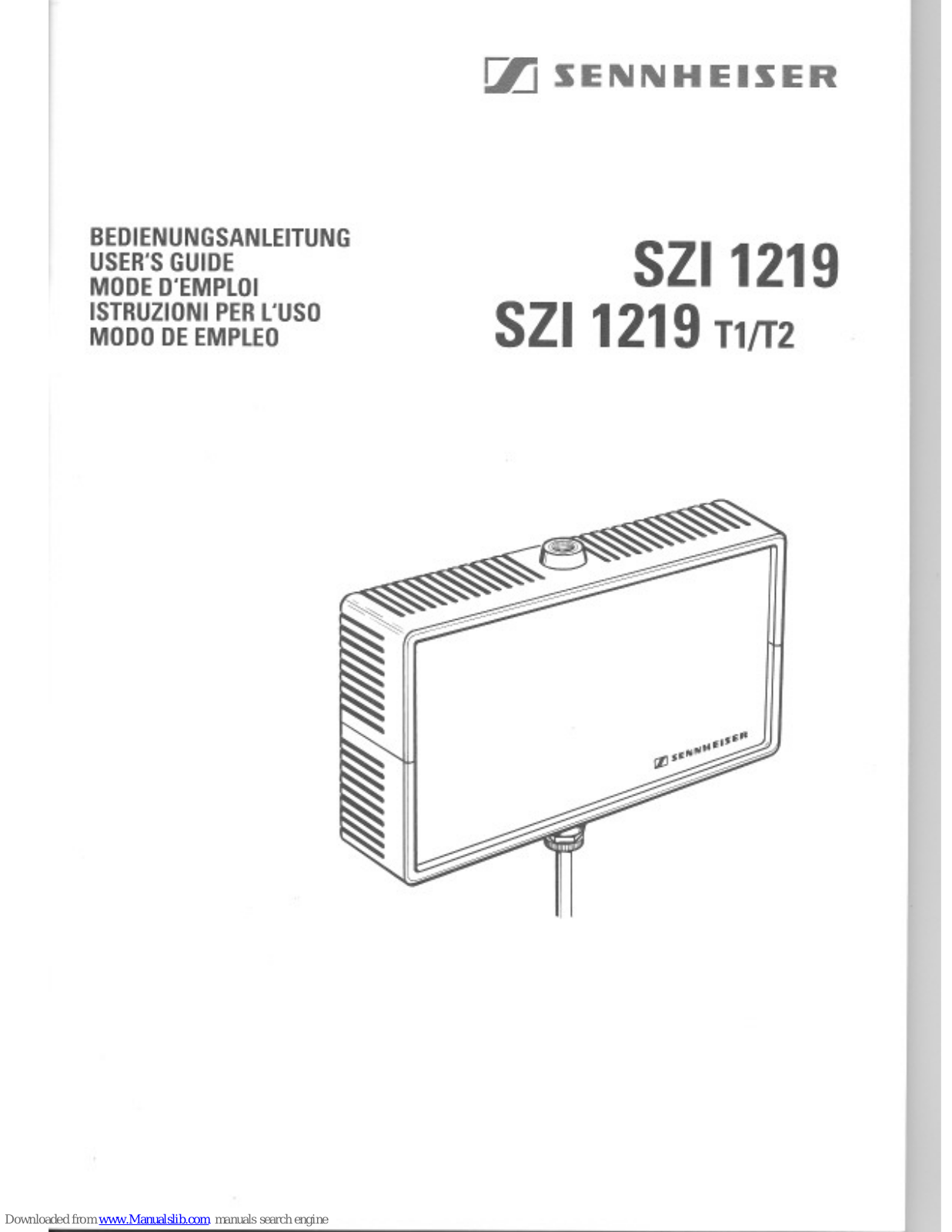 Sennheiser SZI 1219 T1-T2, SZI 1219 T1, SZI 1219 T2 User Manual