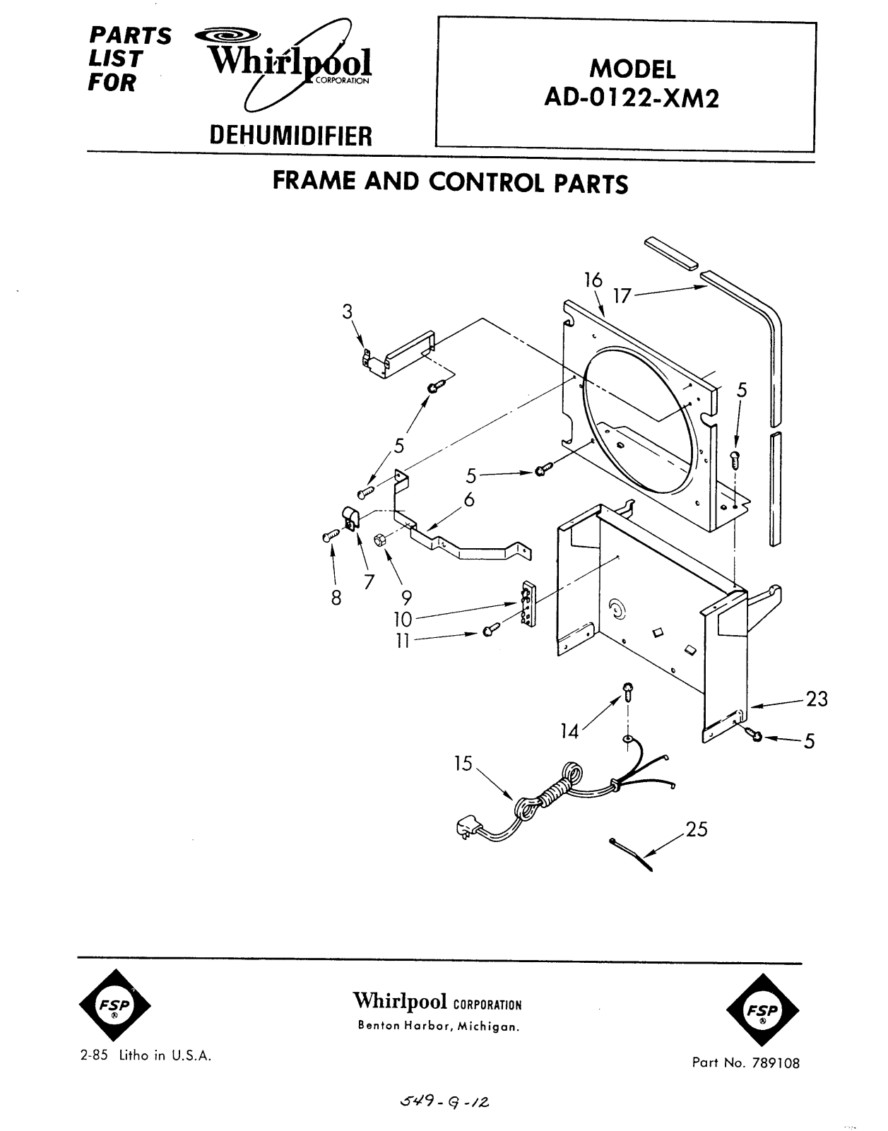 Whirlpool Ad0122xm2 Installation Template - ManualMachine.com