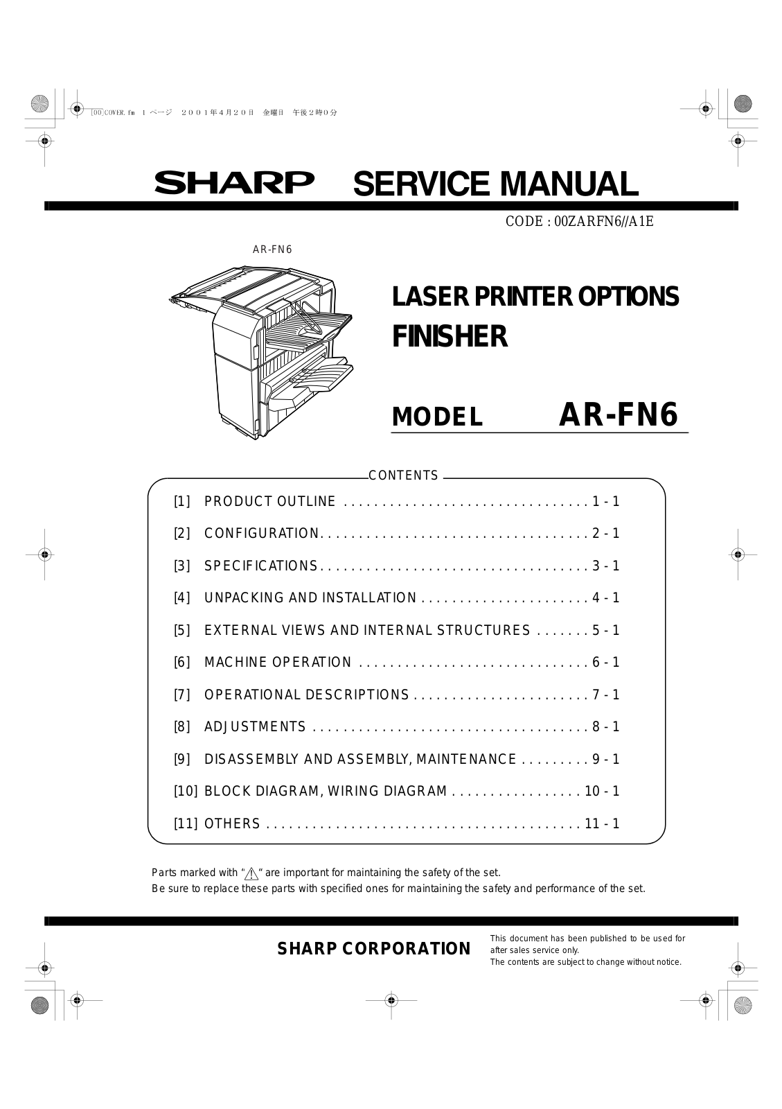 SHARP AR-FN6 Service Manual