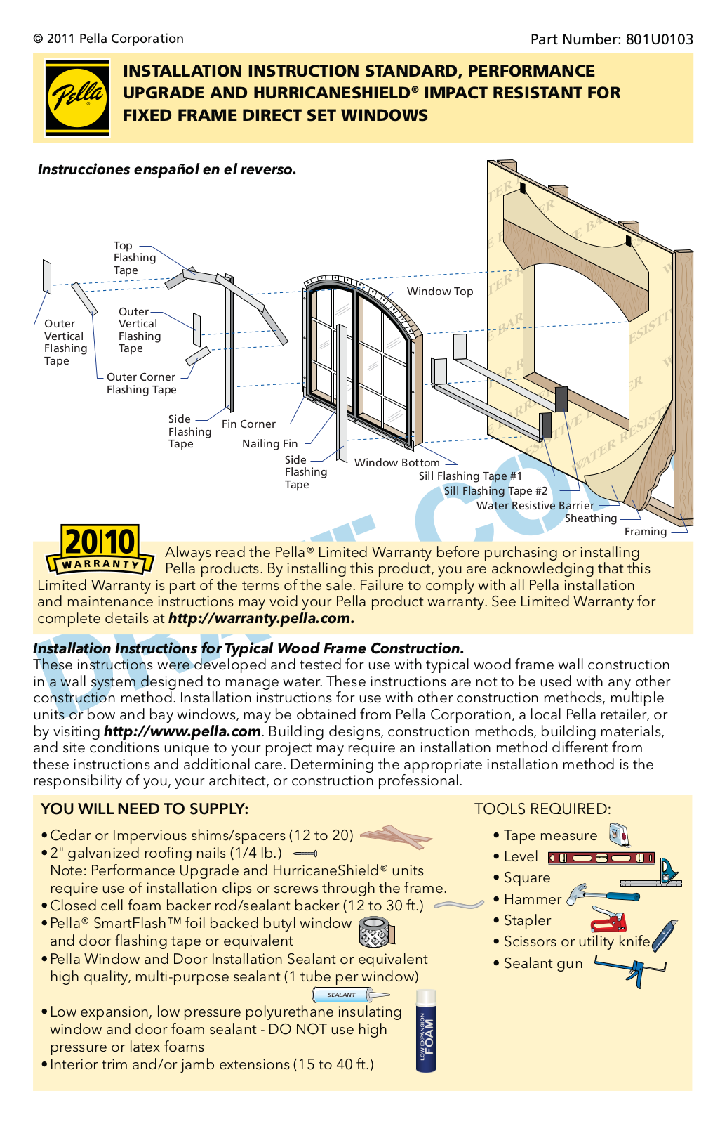 Pella 801U0103 User Manual