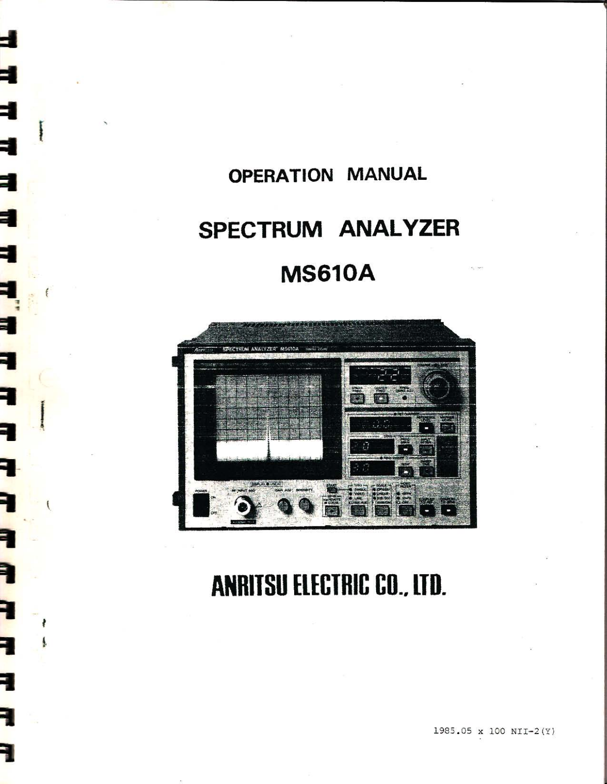 Anritsu MS610A User Manual