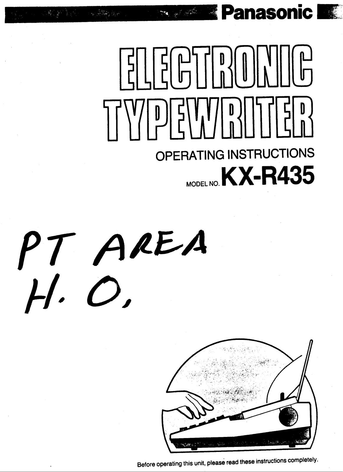 Panasonic kx-r435 Operation Manual