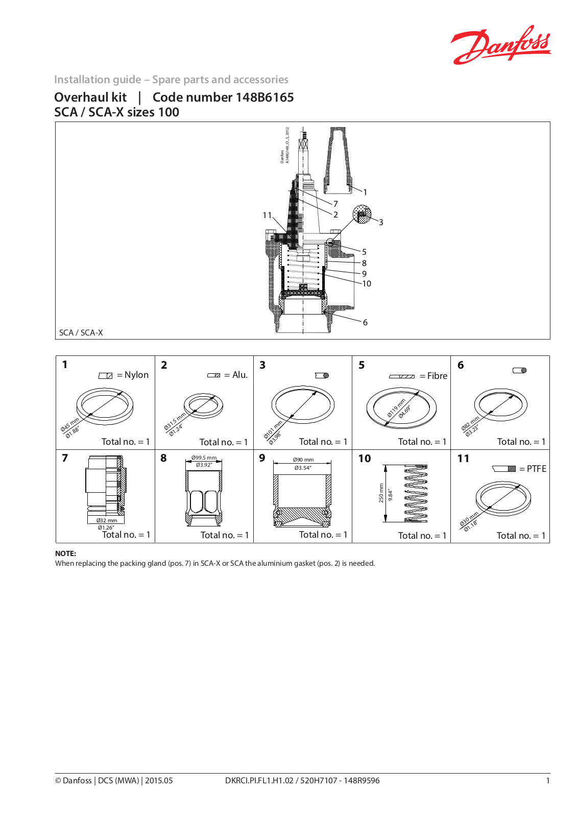 Danfoss SCA 100, SCA-X 100 Installation guide