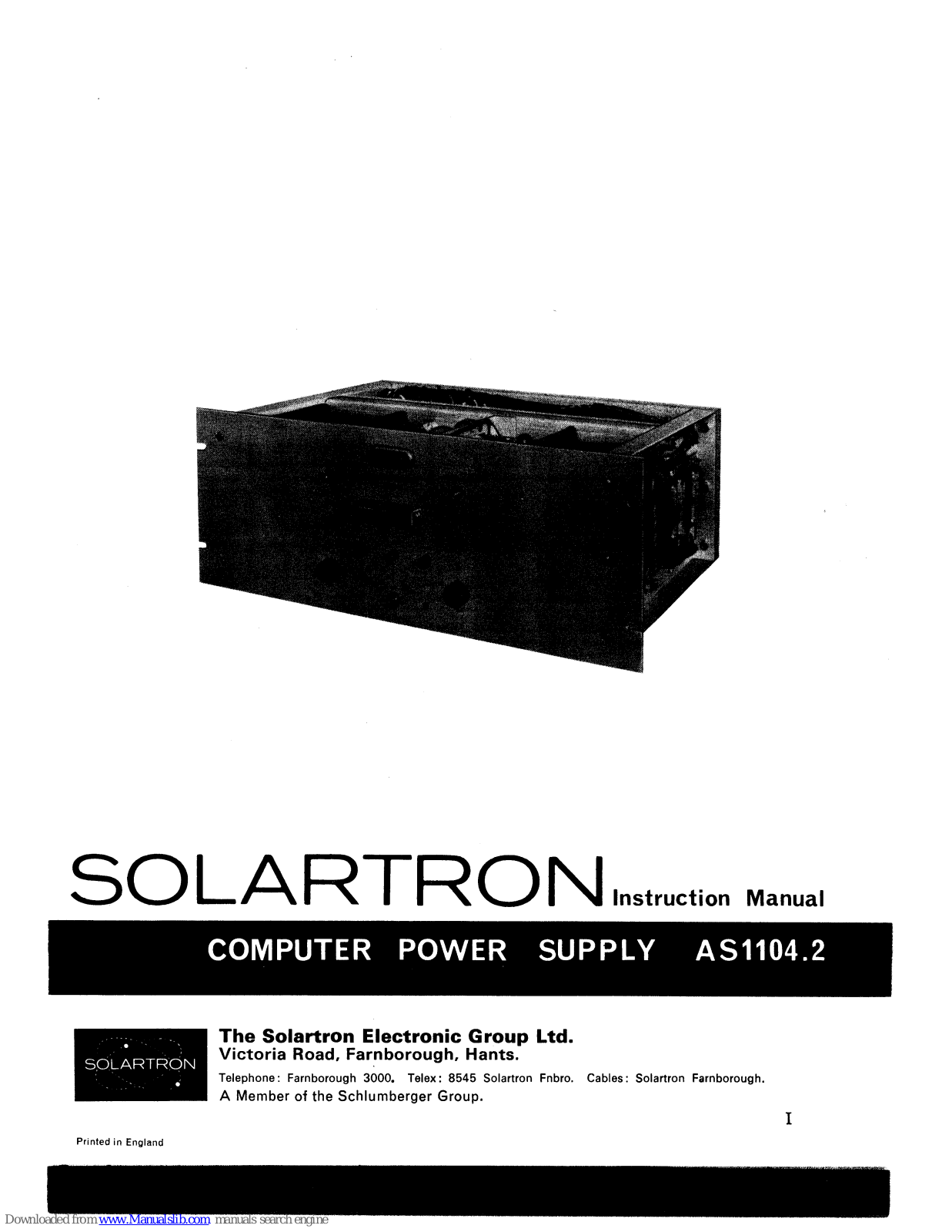 Solartron AS1104.2 Instruction Manual