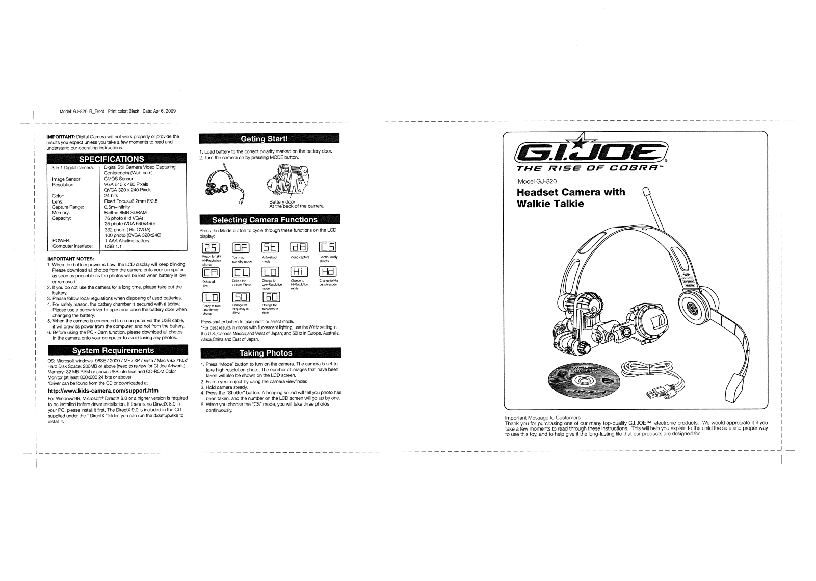 Kiddesigns GJ820 User Manual