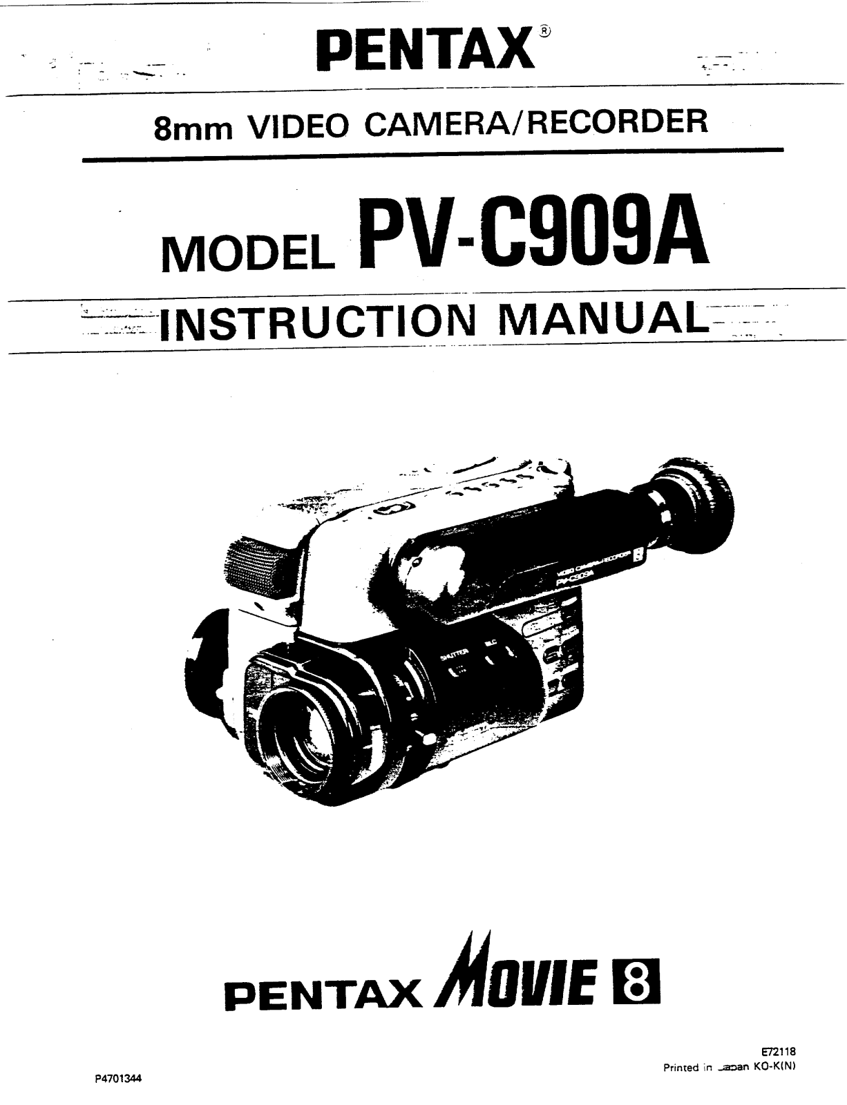 Pentax PV-C909A User Manual