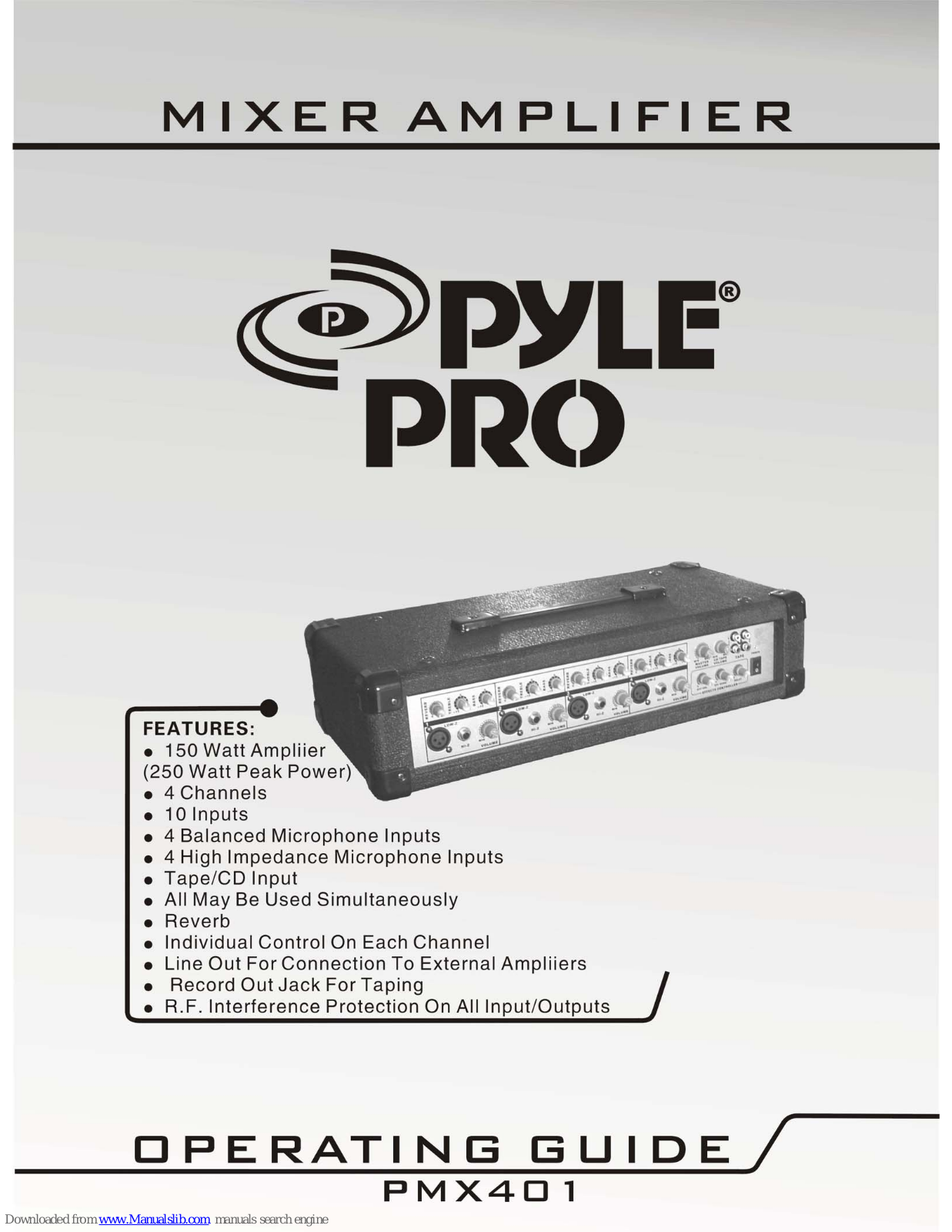 Pyle Pro PMX401 User Manual