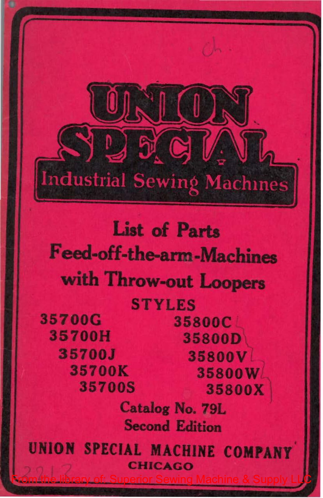 Union Special 35700G, 35700H, 35700J, 35700K, 35700S Manual