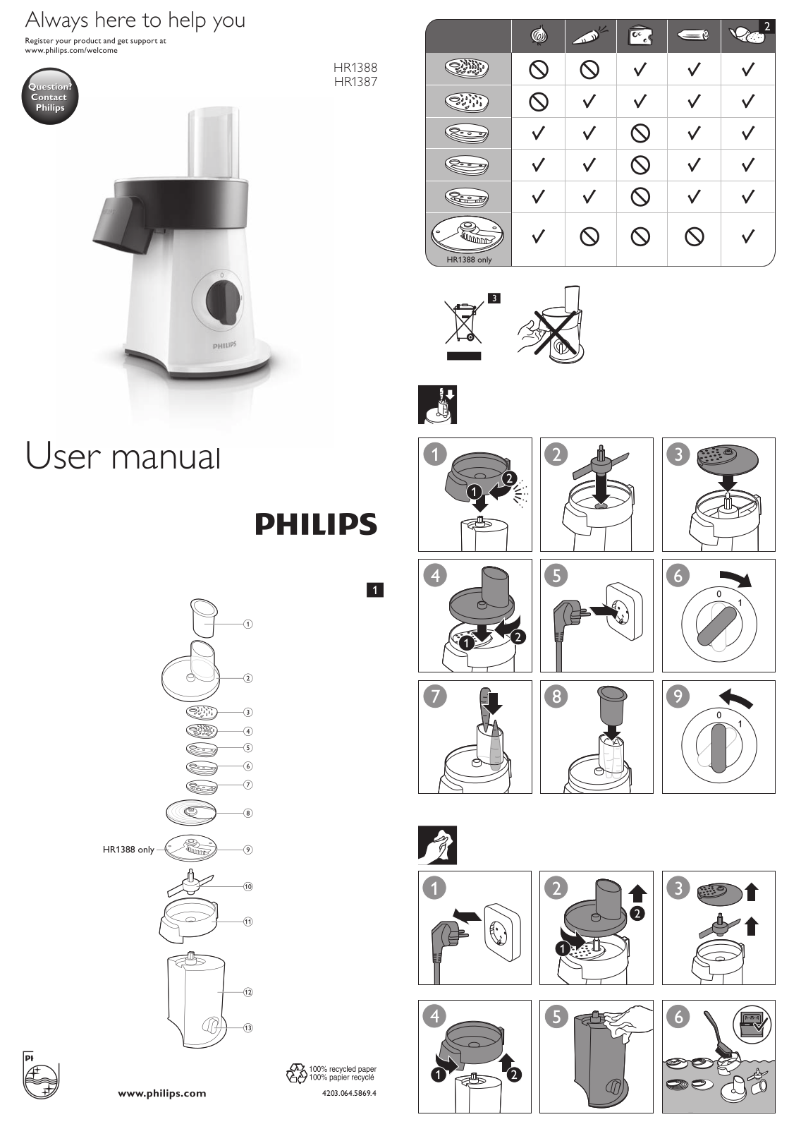 Philips Viva Collection SaladMaker User Manual